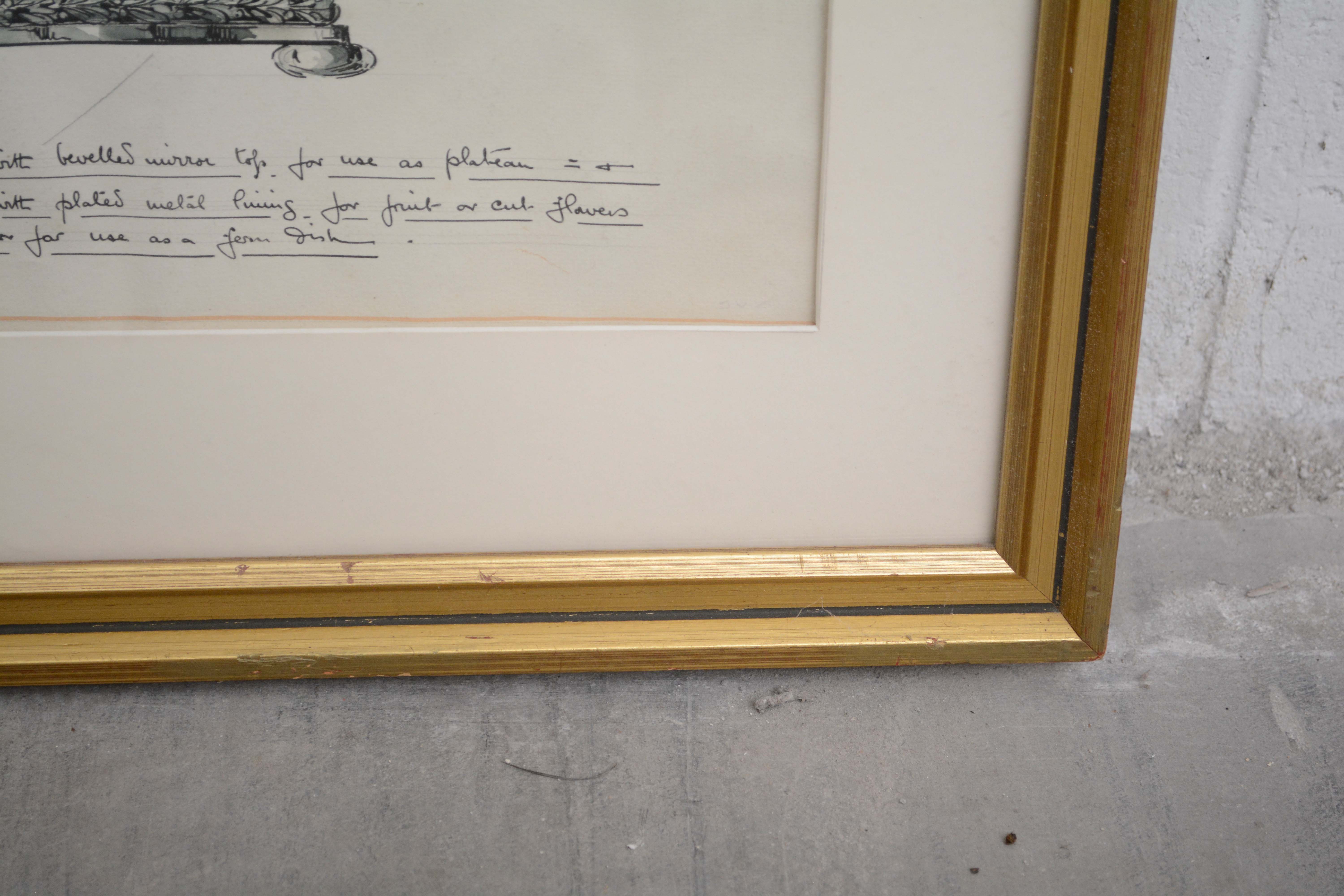 Watercolor and Graphite Production Drawing "Design No. 22408 C."