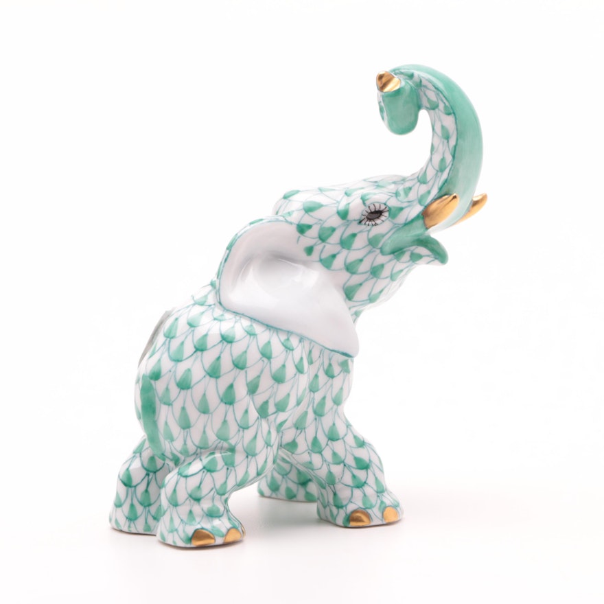 Herend Porcelain Baby Elephant, Circa Early to Mid 20th Century