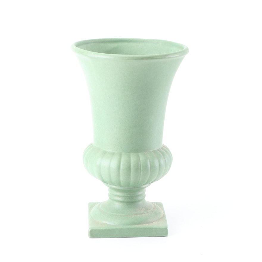 Red Wing Pottery Sage Green Urn Vase, Mid-Century