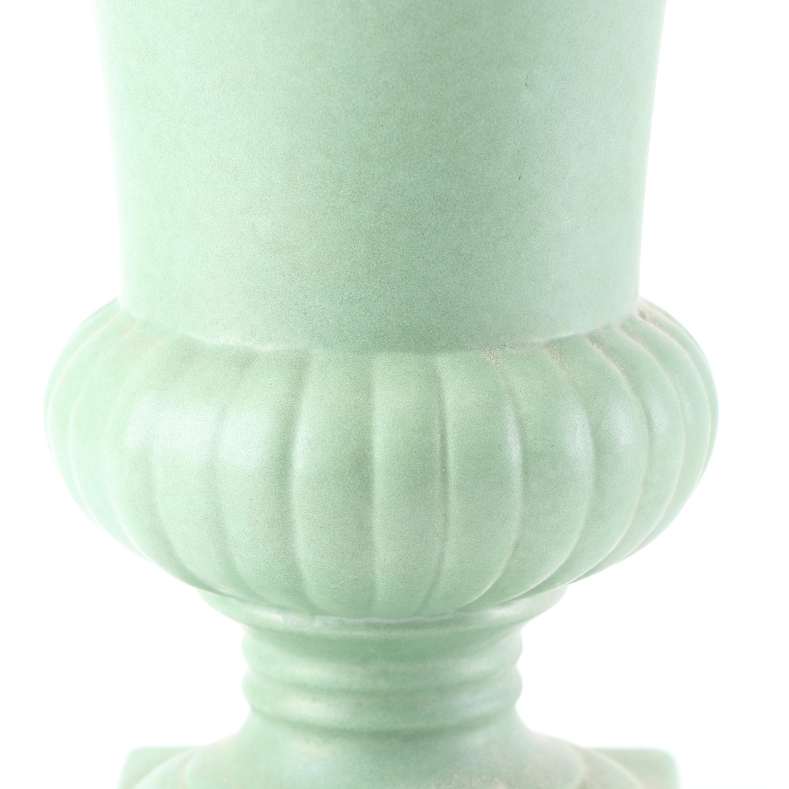 Red Wing Pottery Sage Green Urn Vase, Mid-Century