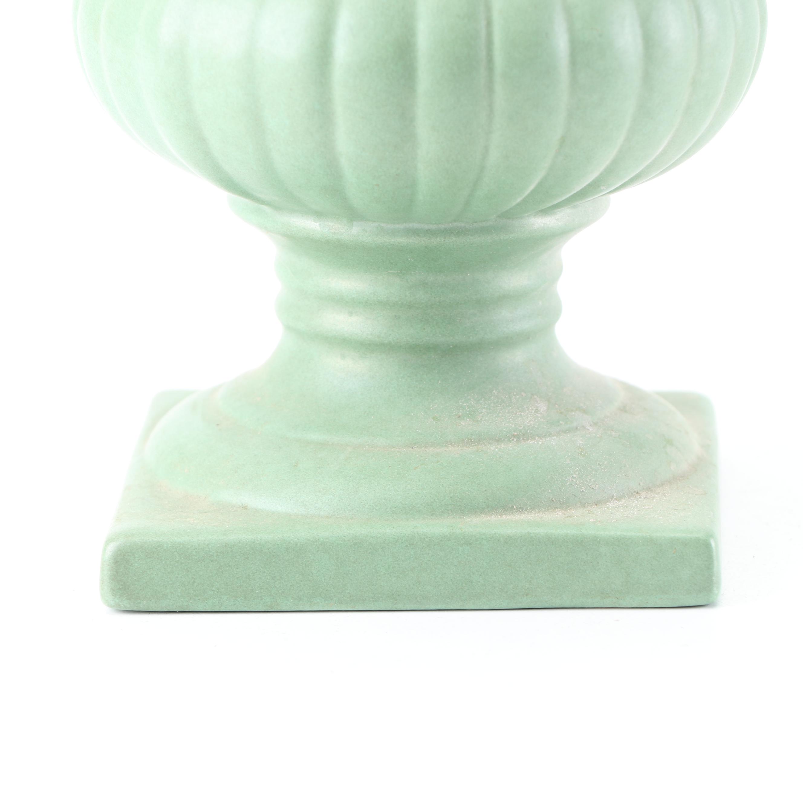 Red Wing Pottery Sage Green Urn Vase, Mid-Century