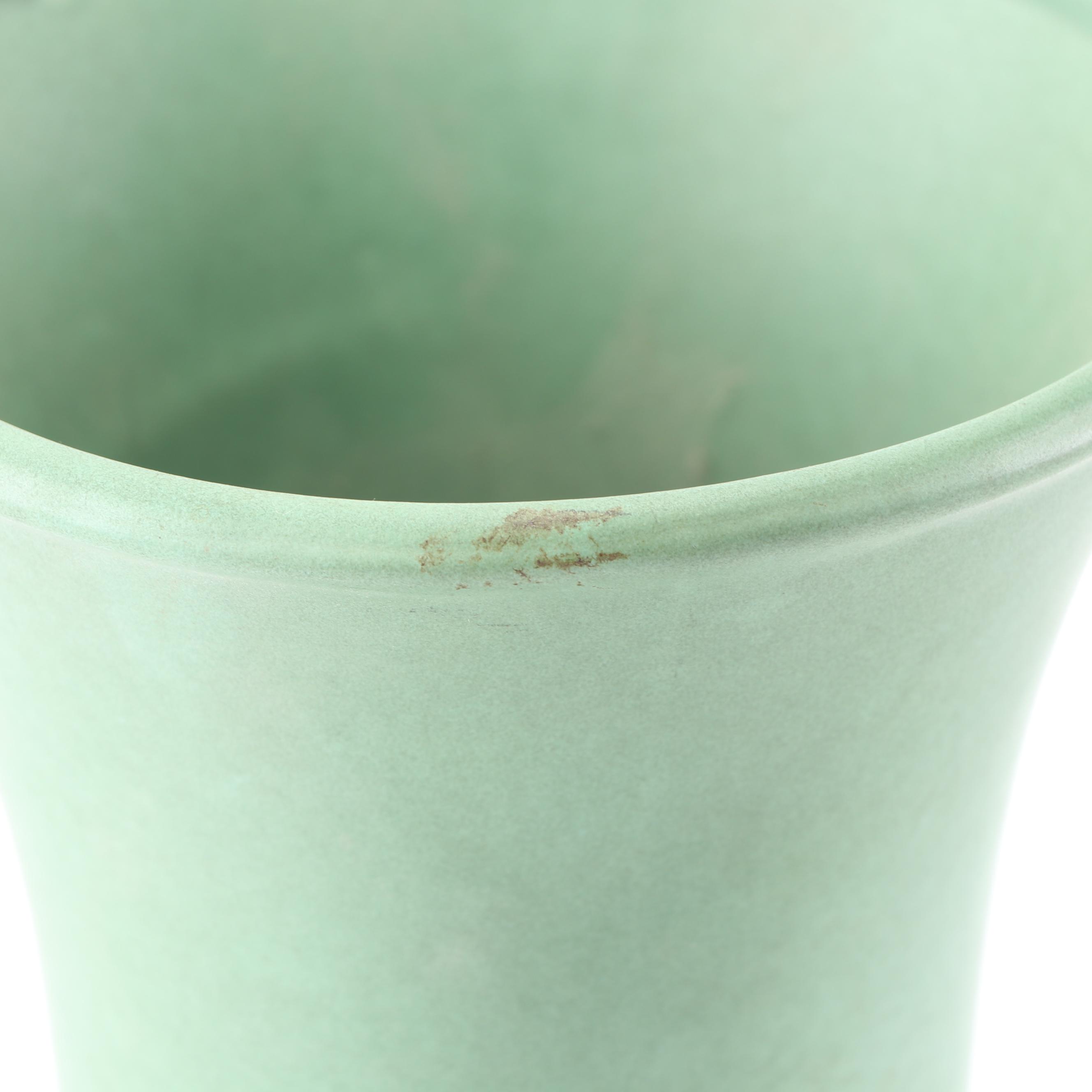 Red Wing Pottery Sage Green Urn Vase, Mid-Century