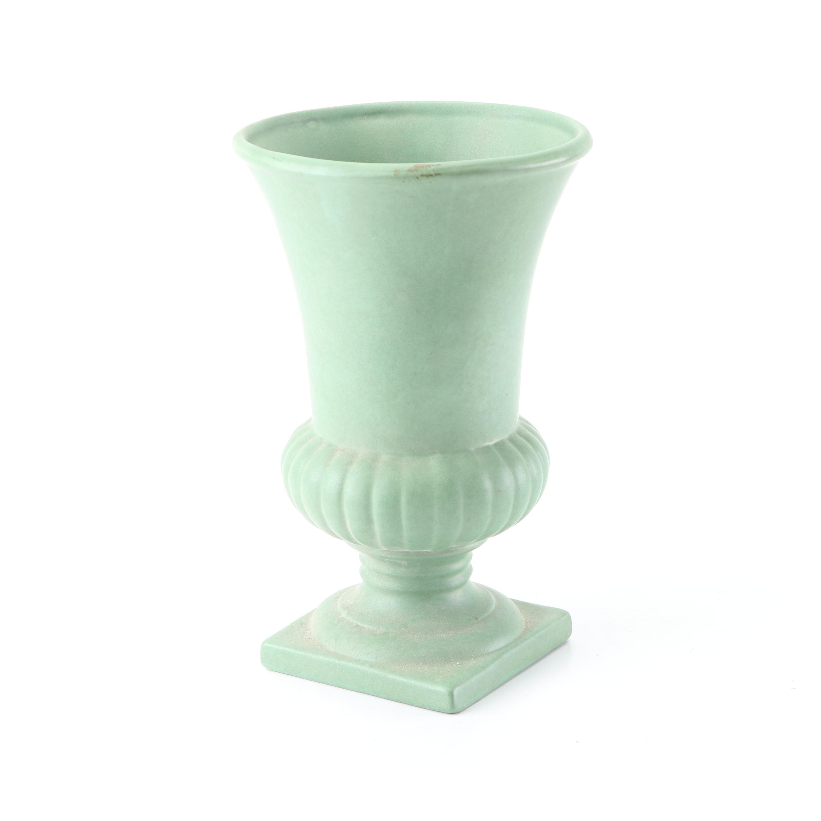 Red Wing Pottery Sage Green Urn Vase, Mid-Century