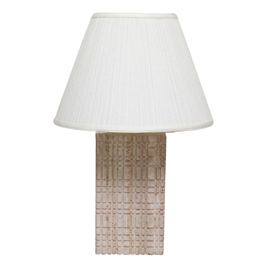 White Stone Table Lamp