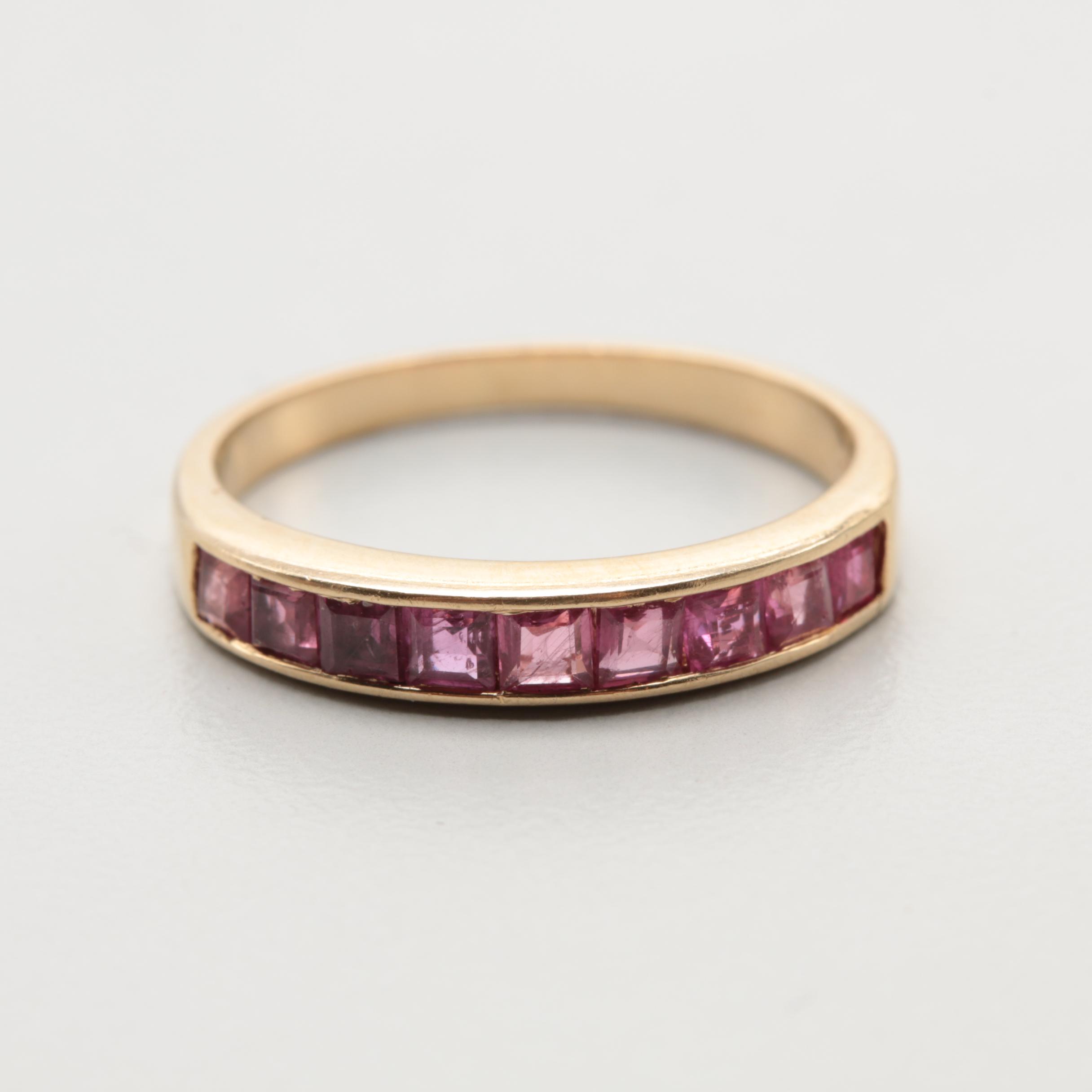 14K Yellow Gold Ruby Ring