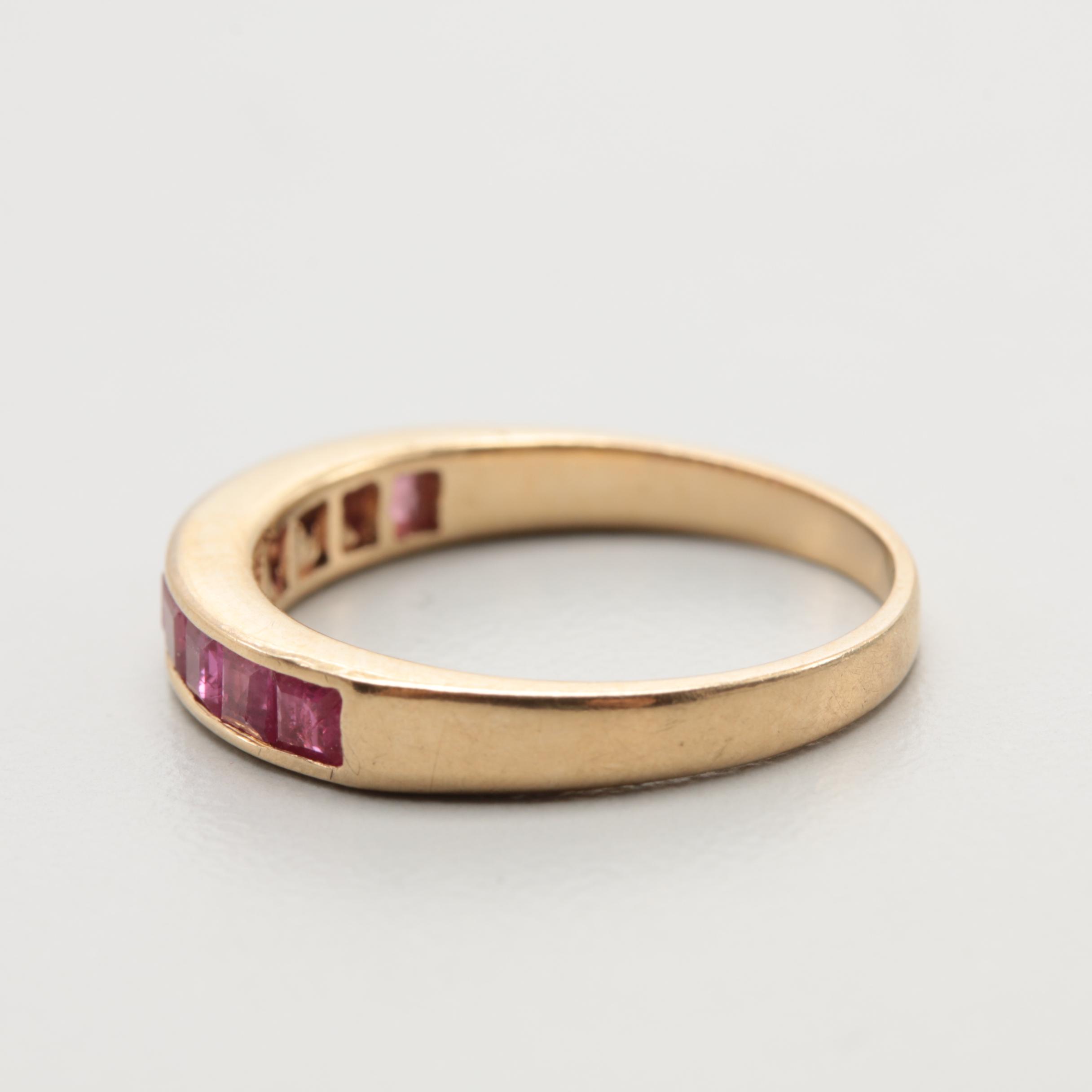 14K Yellow Gold Ruby Ring