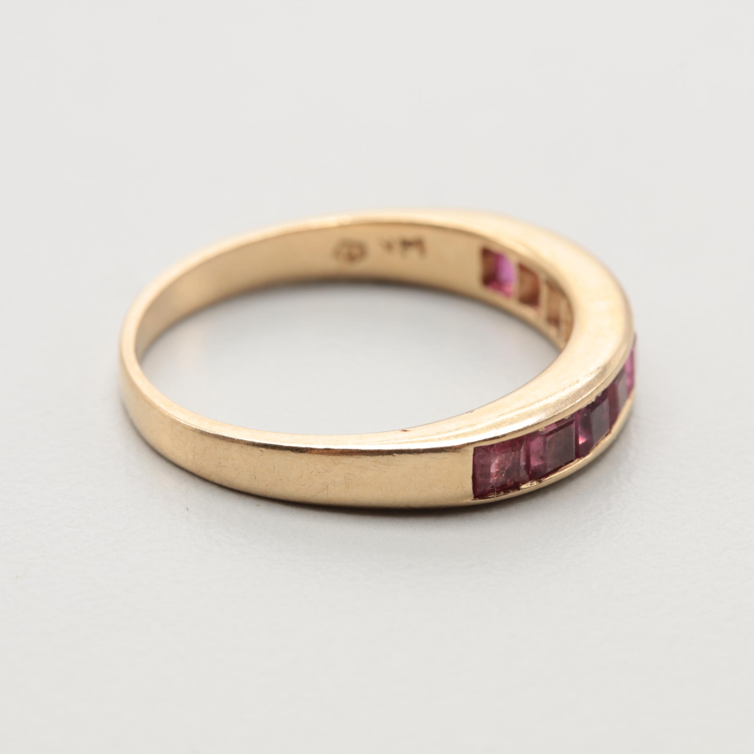 14K Yellow Gold Ruby Ring