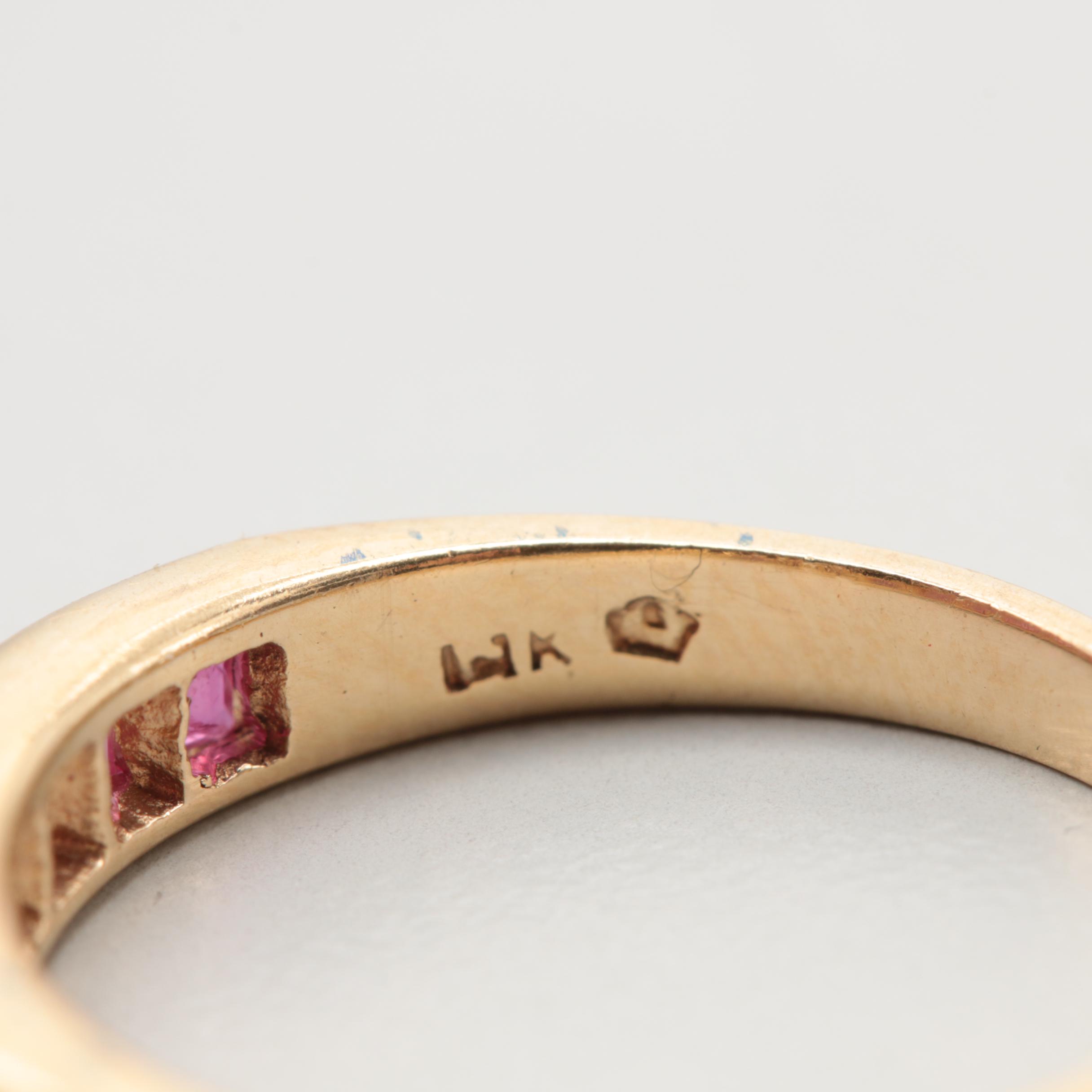 14K Yellow Gold Ruby Ring