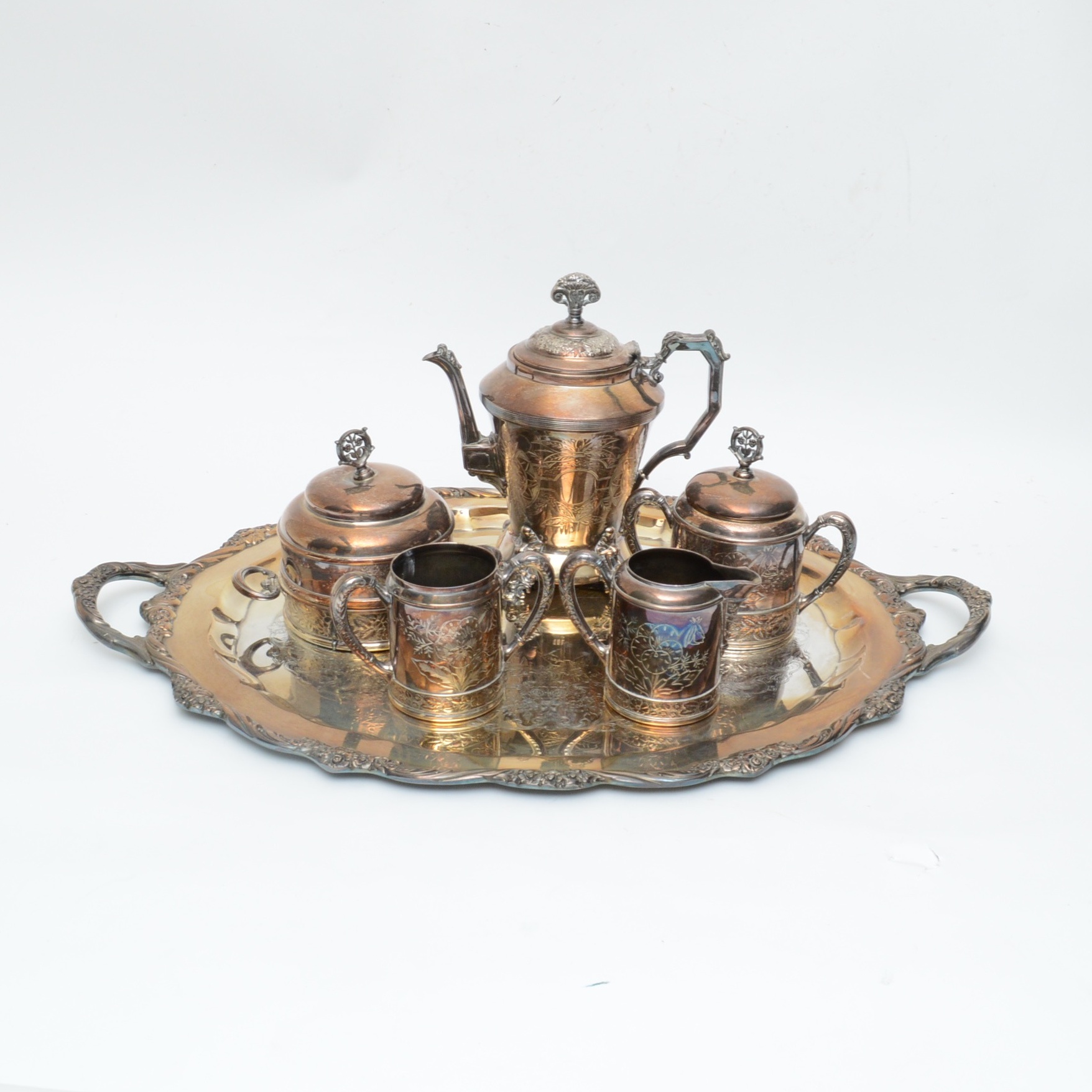 Hartford Silver Plate Co. Aesthetic Movement Silver Plated Coffee Service Set