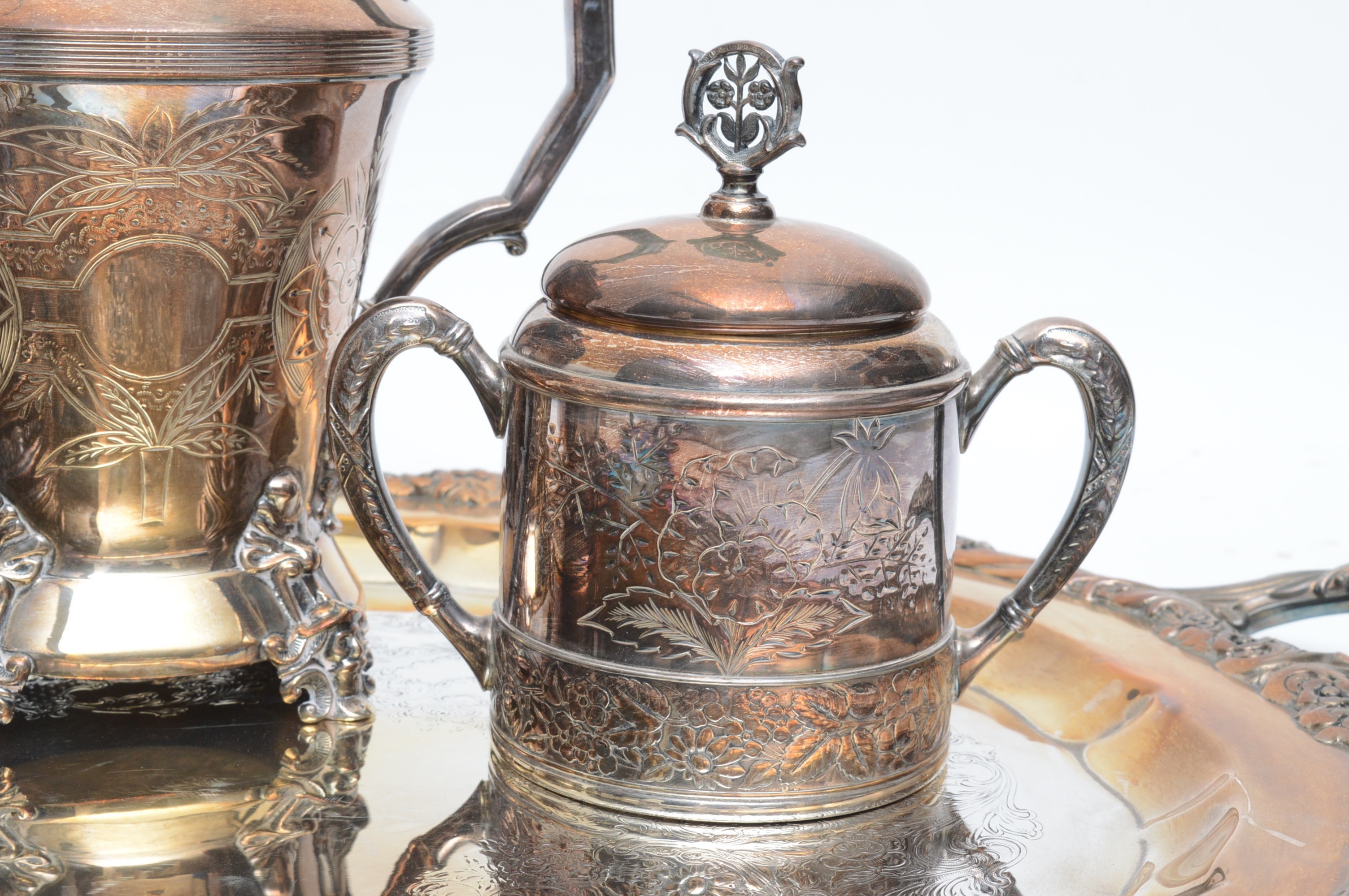 Hartford Silver Plate Co. Aesthetic Movement Silver Plated Coffee Service Set