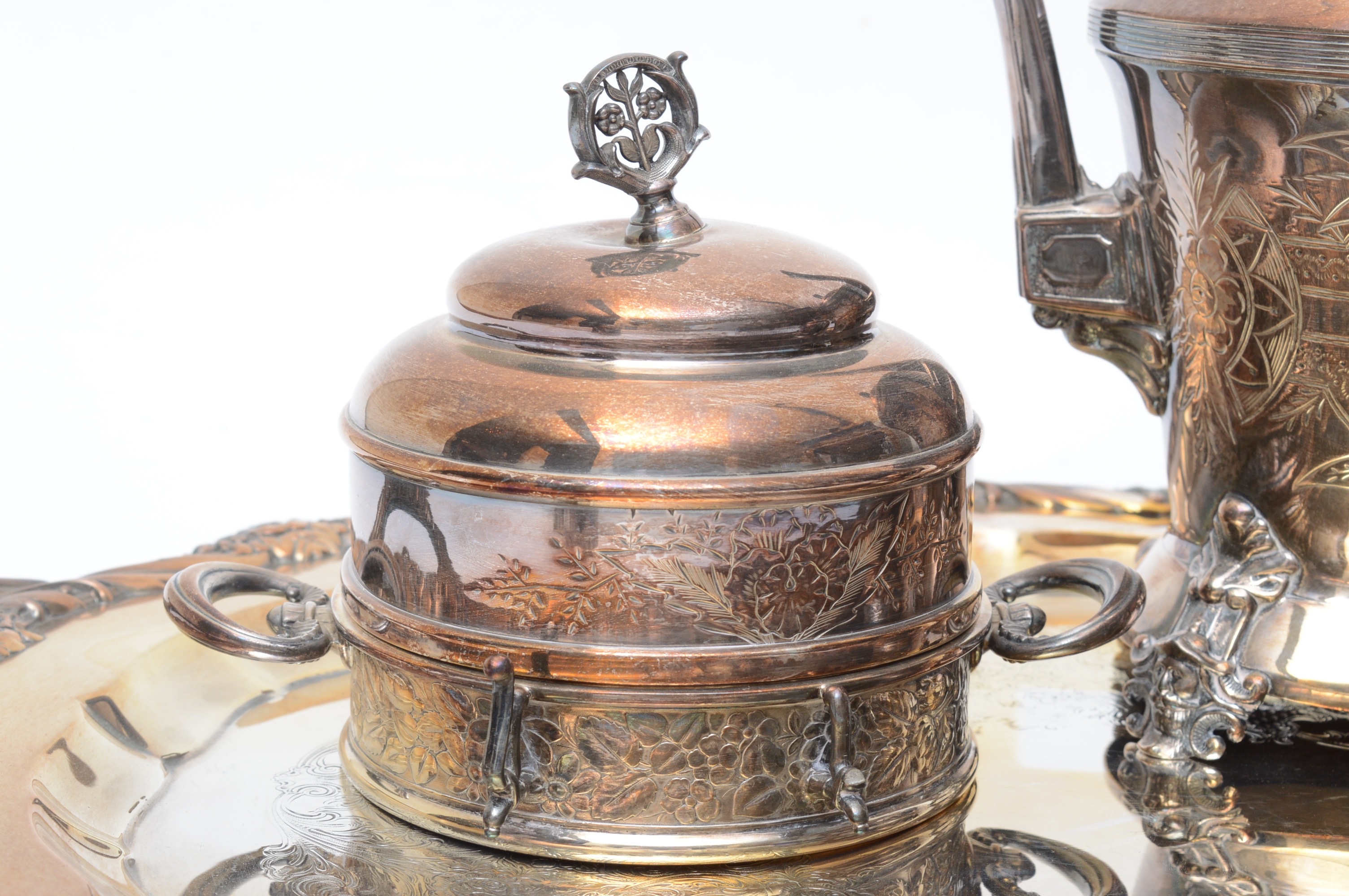 Hartford Silver Plate Co. Aesthetic Movement Silver Plated Coffee Service Set