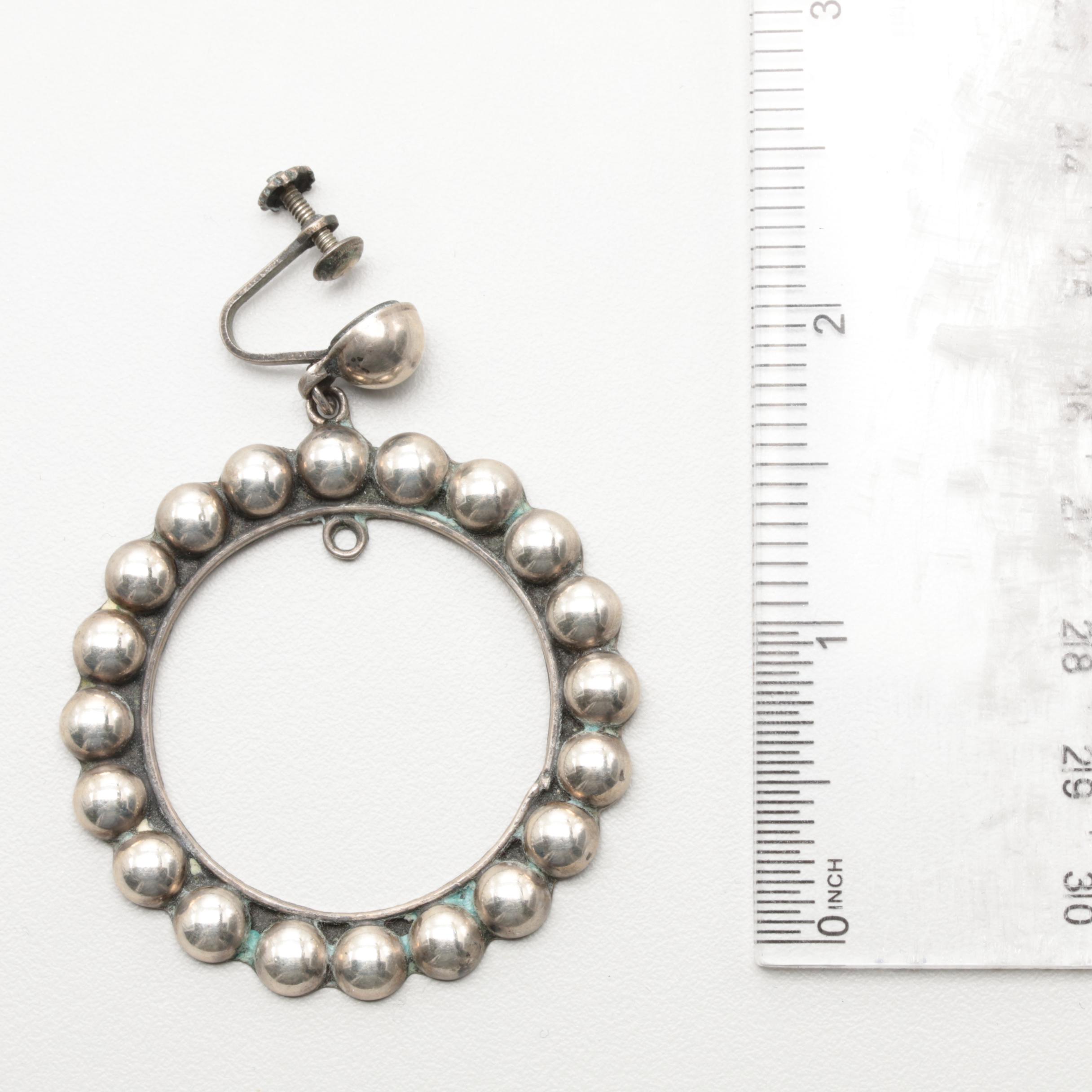 Sterling Silver Textured Statement Earrings