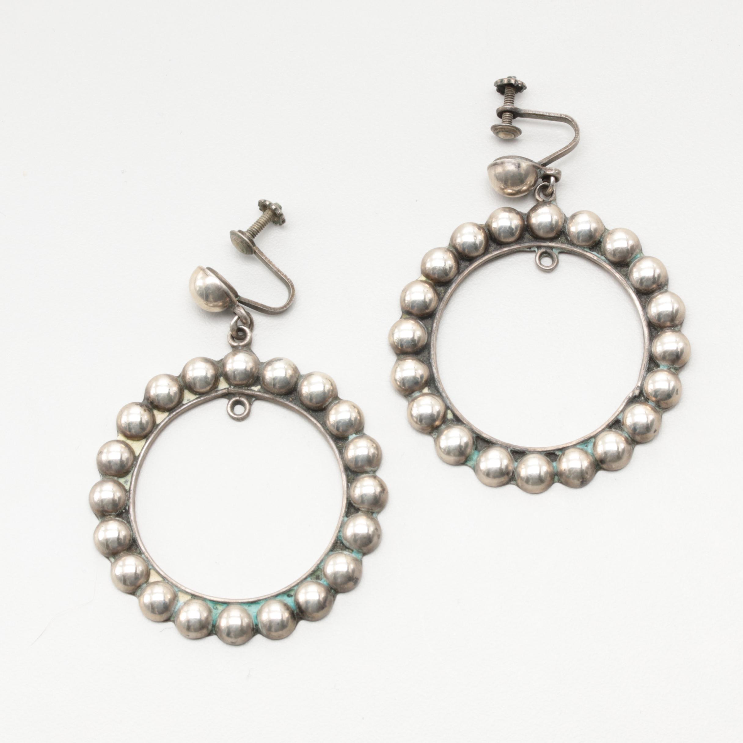 Sterling Silver Textured Statement Earrings