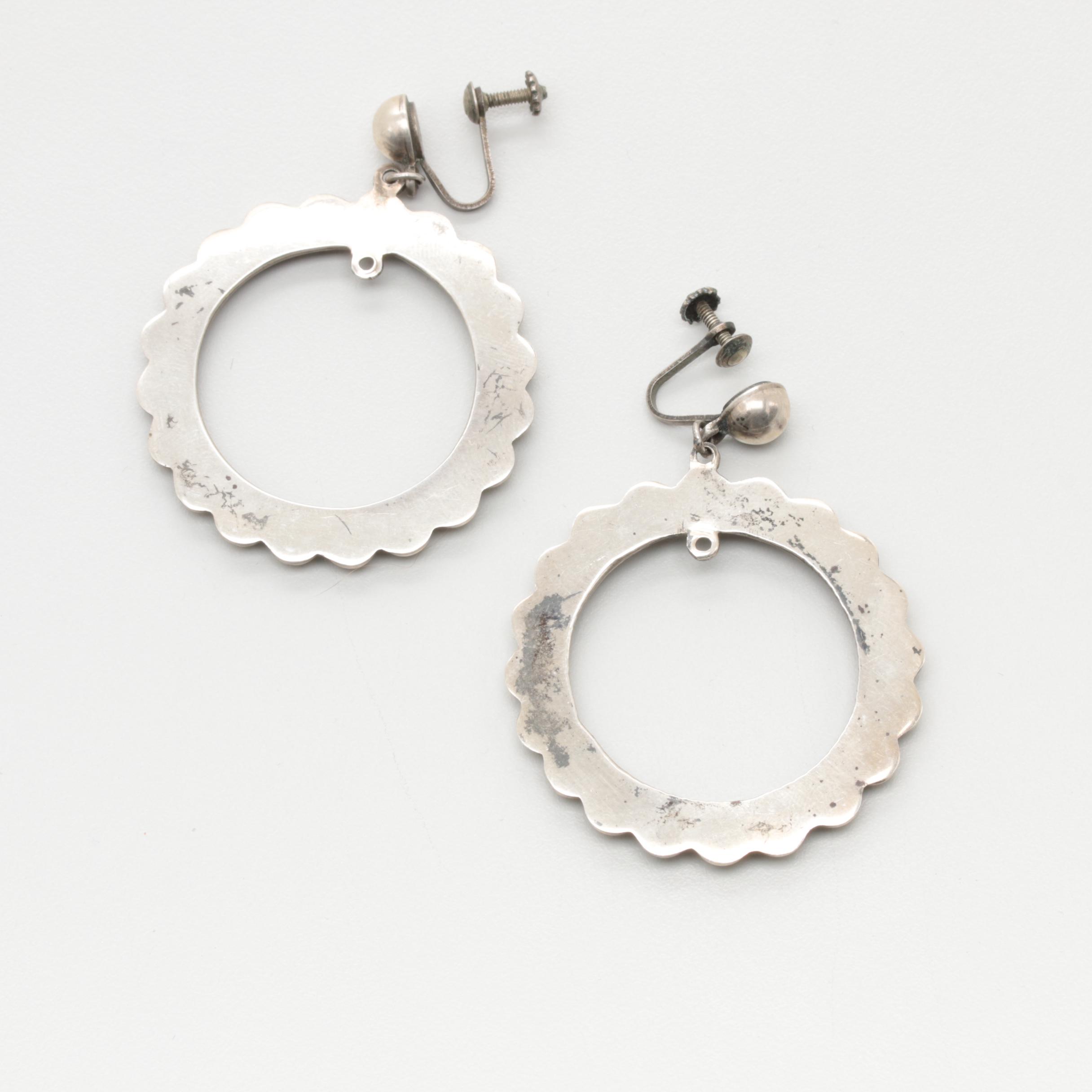 Sterling Silver Textured Statement Earrings