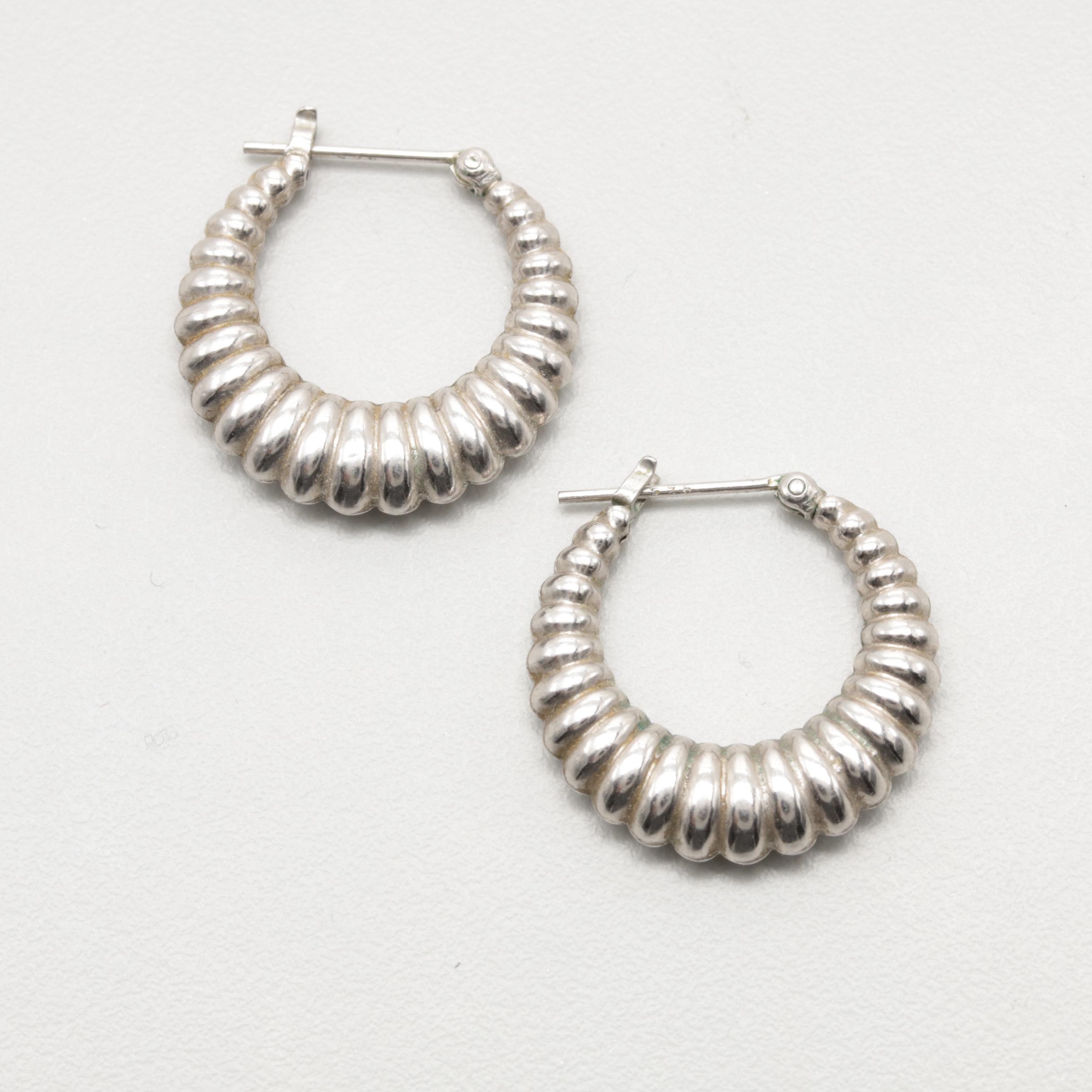 Sterling Silver Textured Statement Earrings