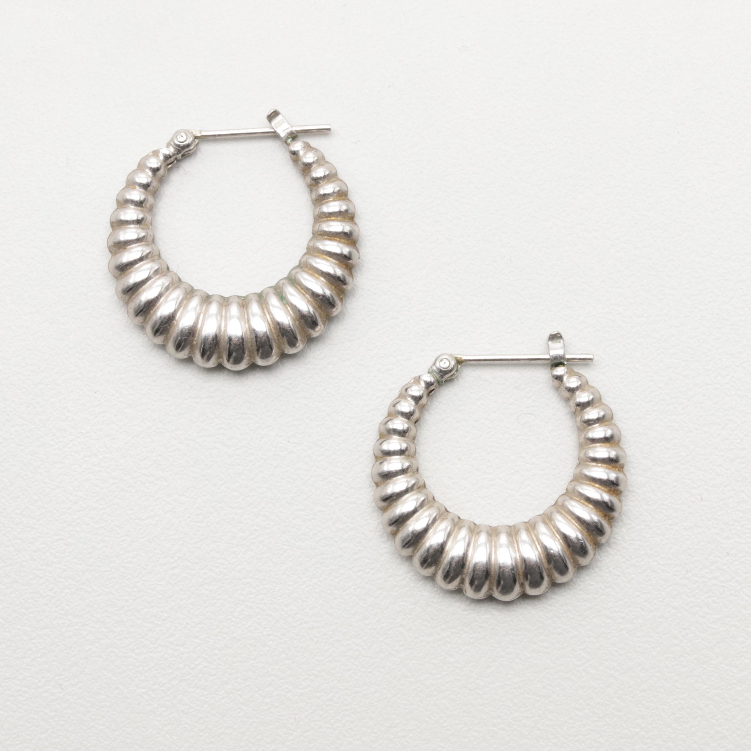 Sterling Silver Textured Statement Earrings