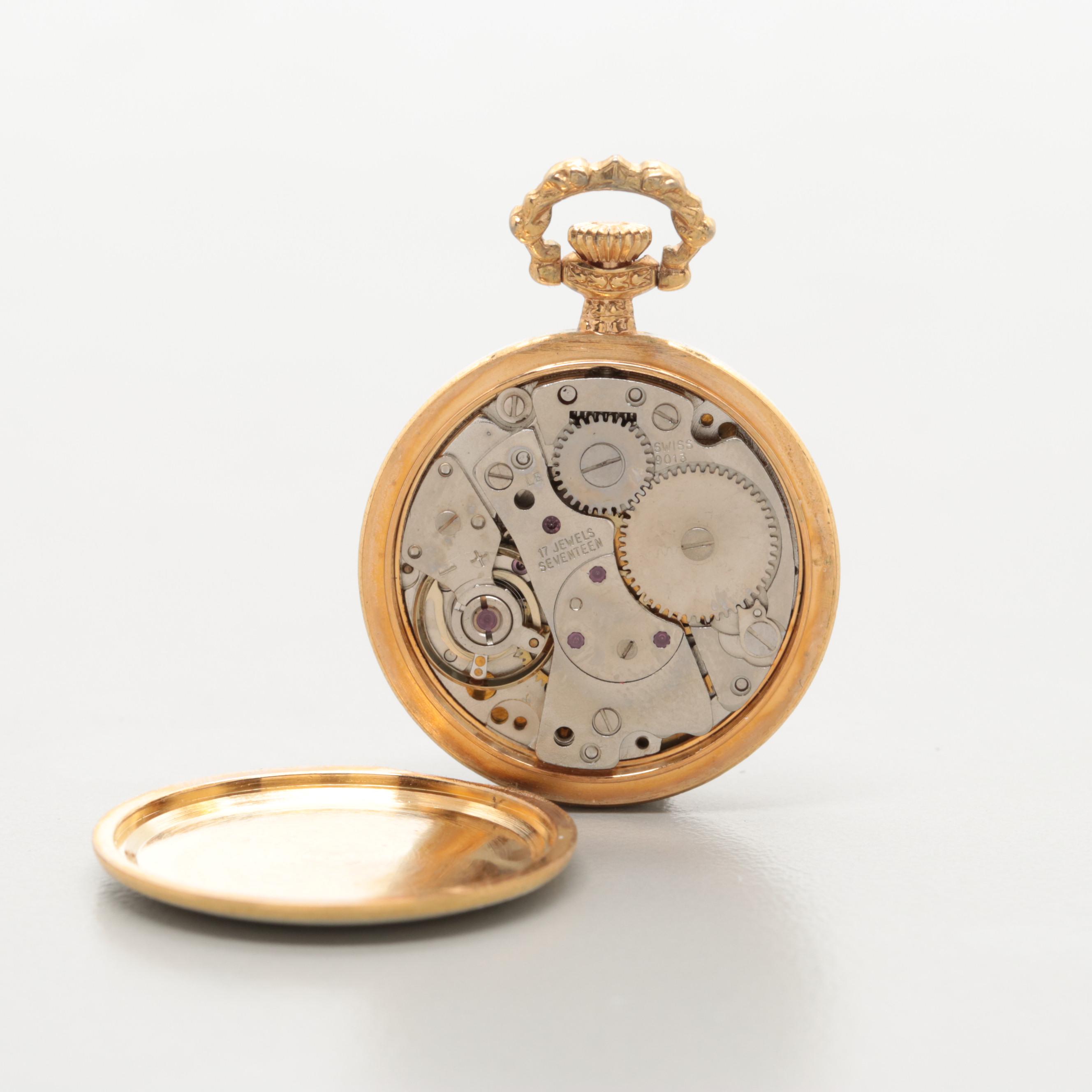 Jufrex Floral Enamel Pendant Watch