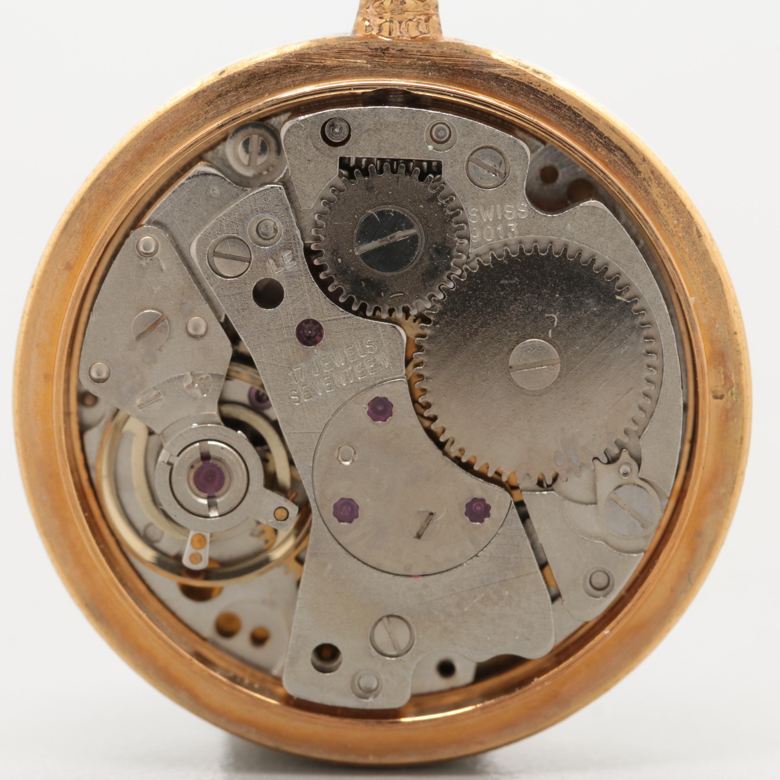 Jufrex Floral Enamel Pendant Watch