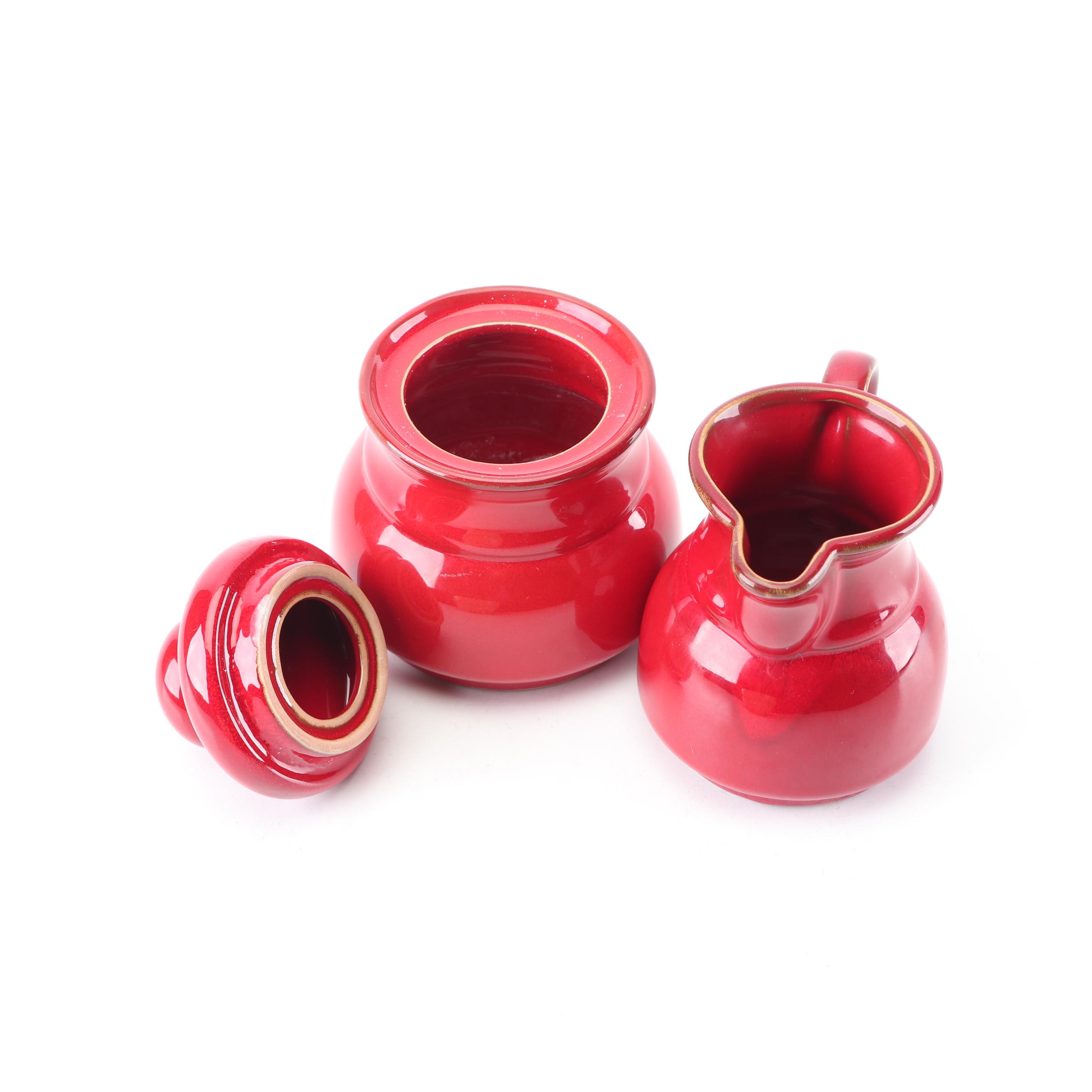 Stoneware Creamer and Sugar with Mixing Bowls