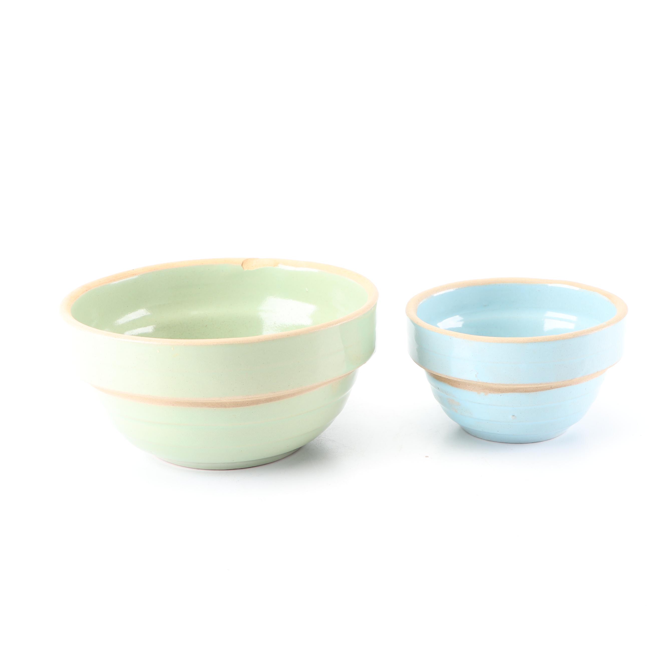 Stoneware Creamer and Sugar with Mixing Bowls