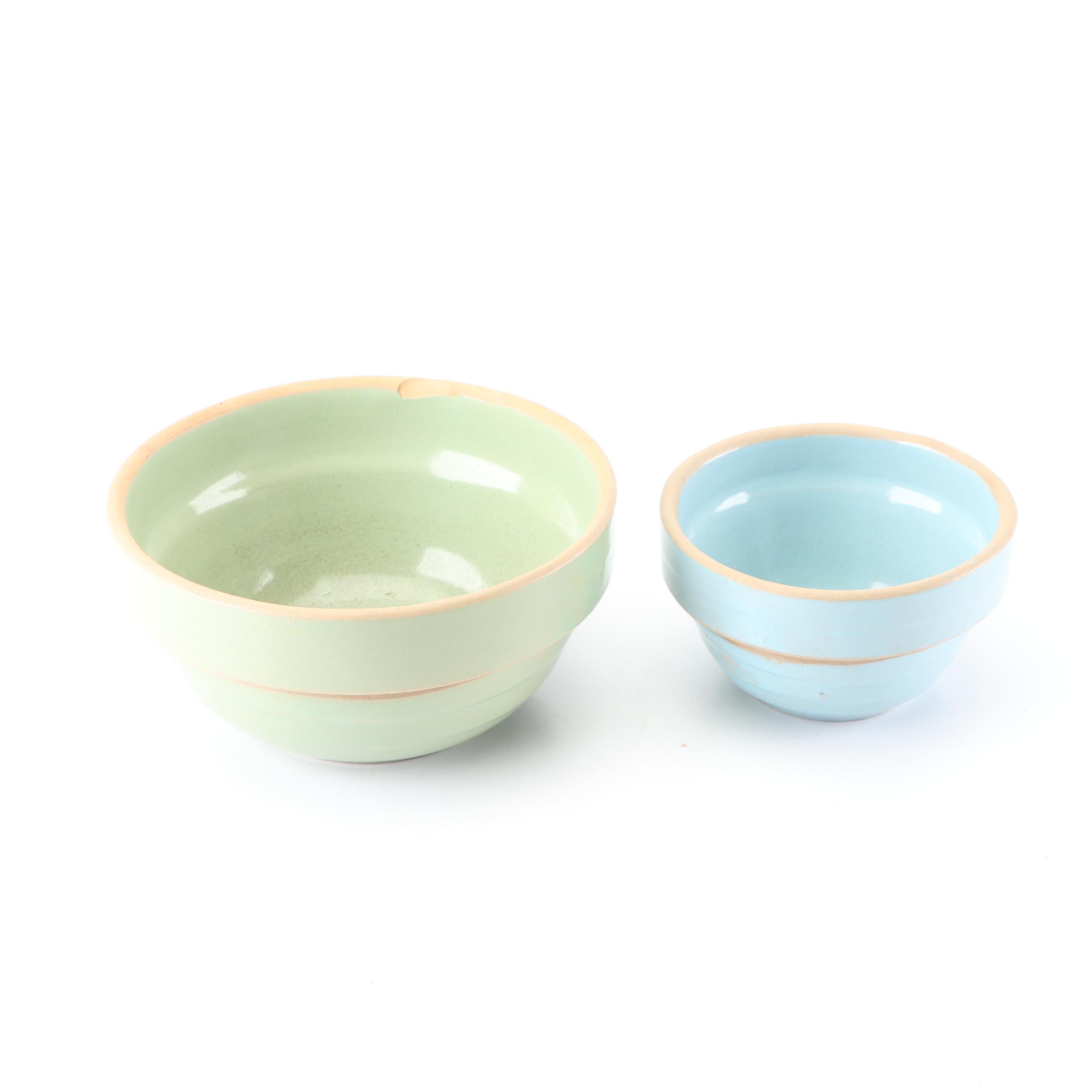 Stoneware Creamer and Sugar with Mixing Bowls