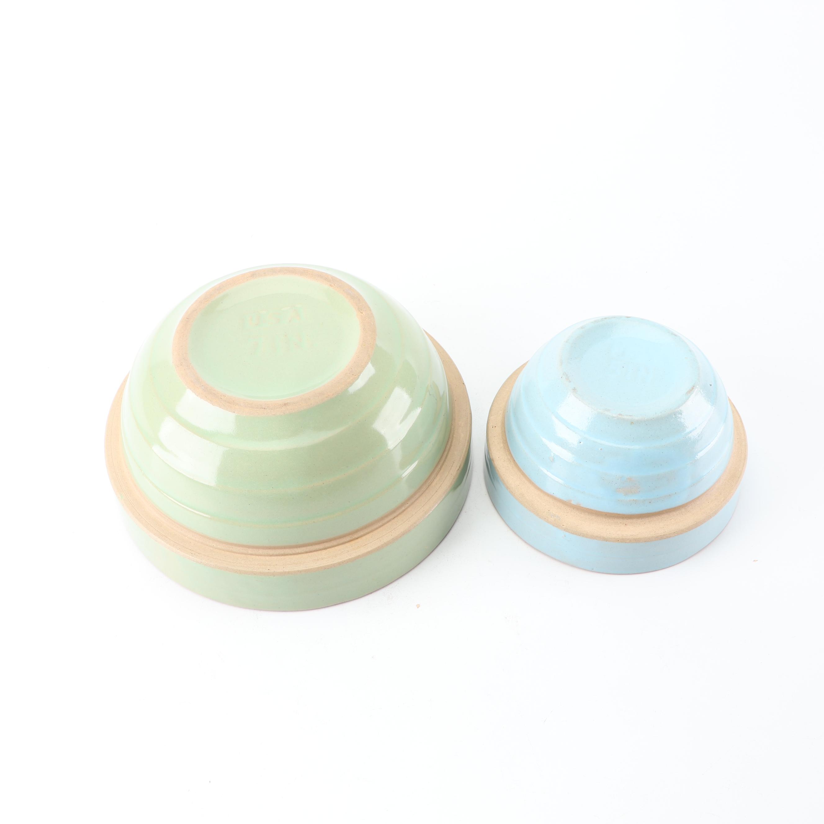 Stoneware Creamer and Sugar with Mixing Bowls