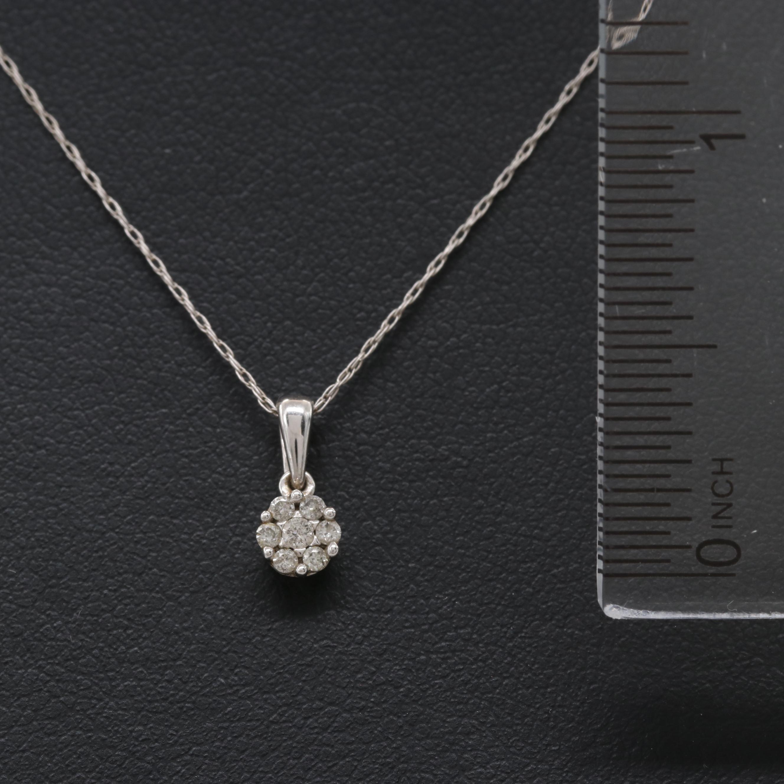 14K White Gold Diamond Chain Necklace