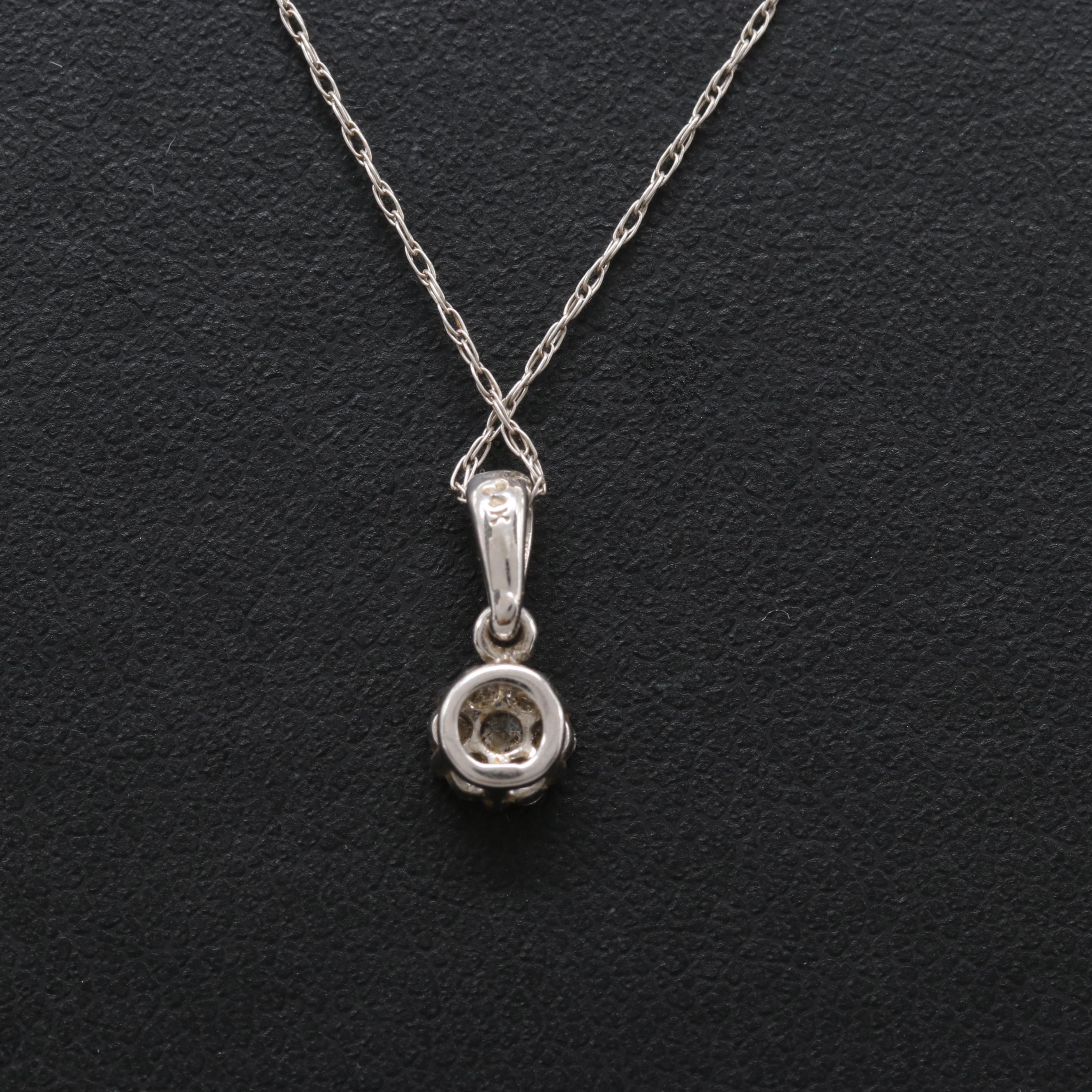 14K White Gold Diamond Chain Necklace