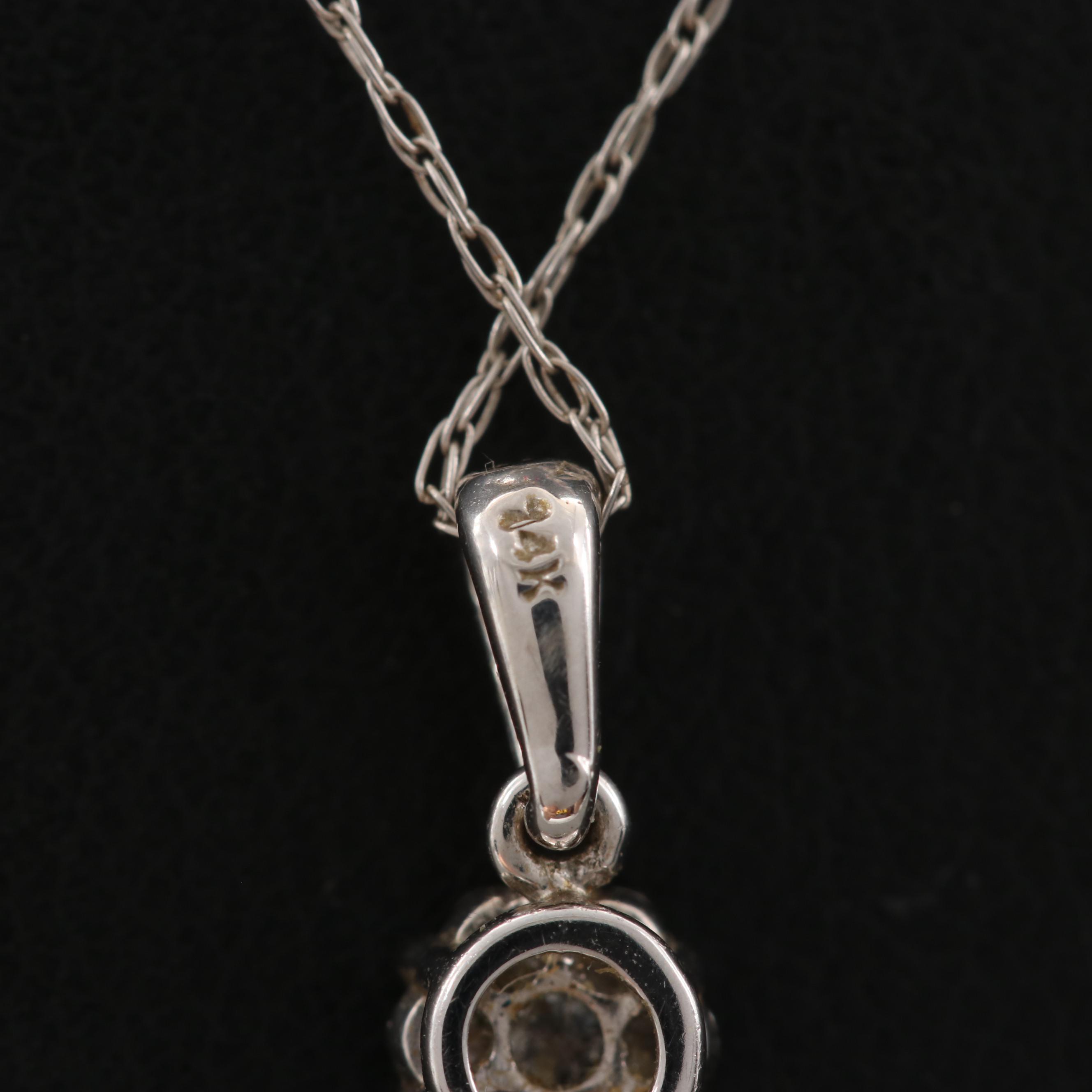 14K White Gold Diamond Chain Necklace