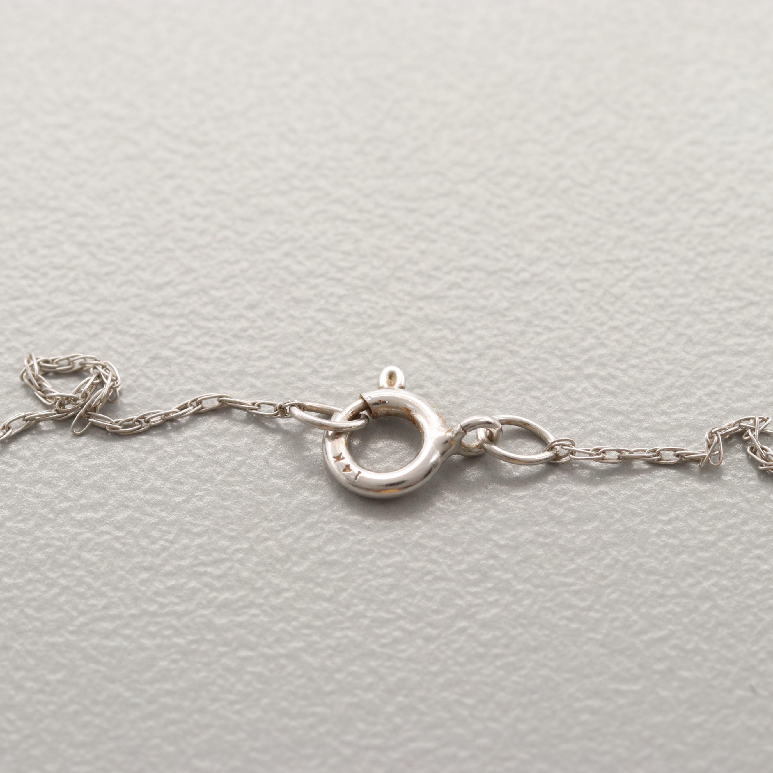 14K White Gold Diamond Chain Necklace