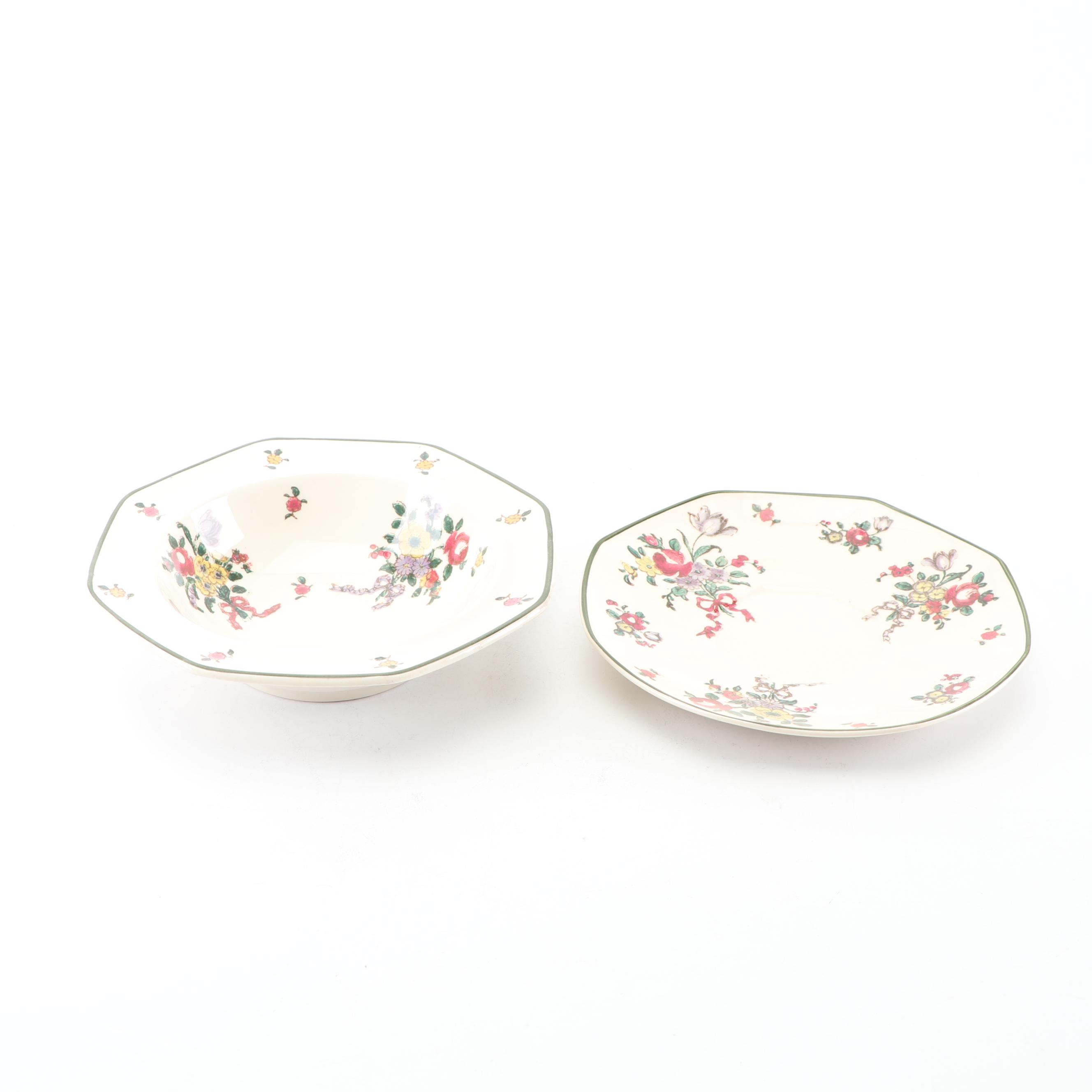 Royal Doulton "Old Leeds Sprays" Cream Soup Bowls and Dessert Bowls, Circa 1912
