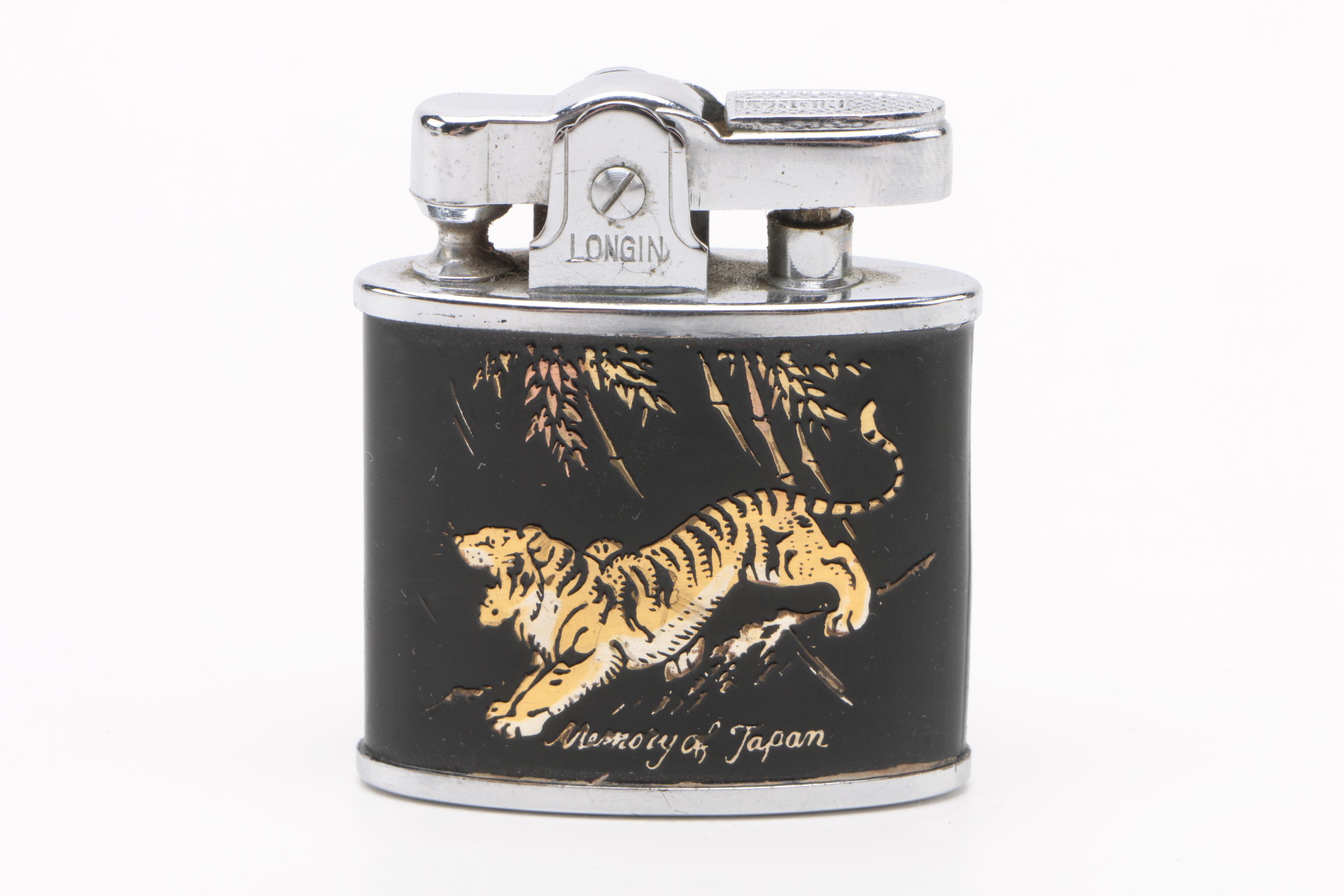 Vintage Longin "Memory of Japan" Lighter and Cigarette Case