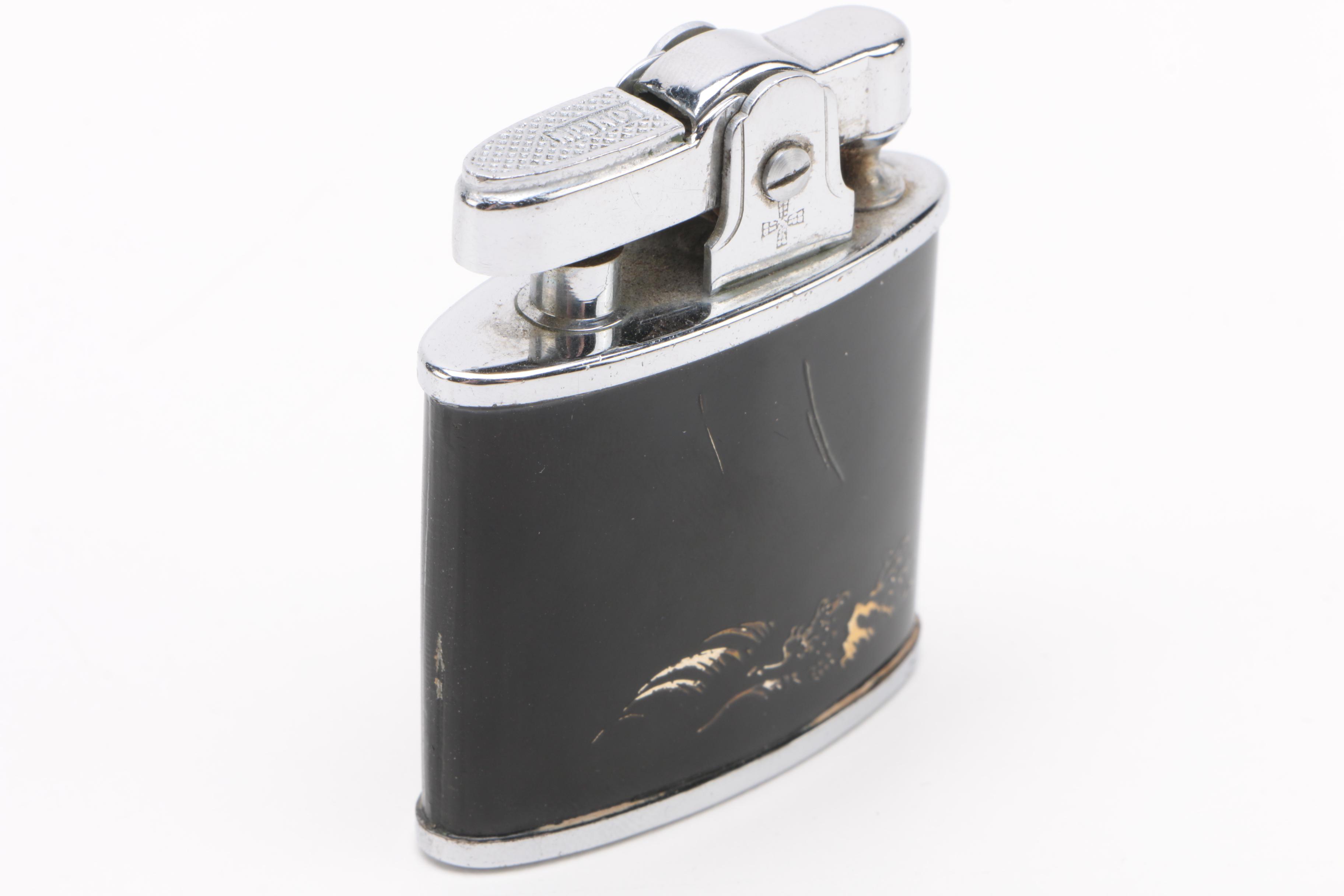 Vintage Longin "Memory of Japan" Lighter and Cigarette Case