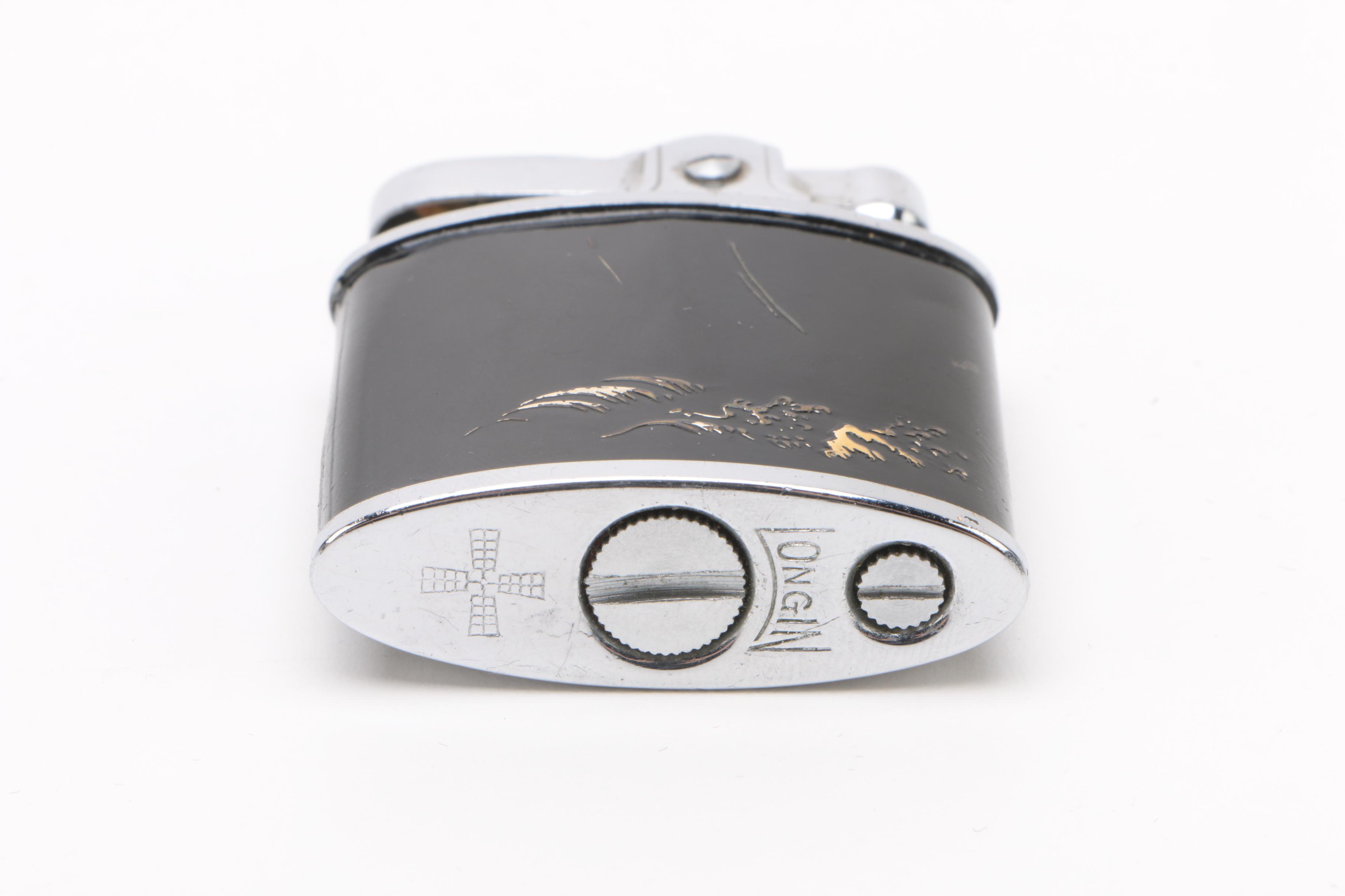 Vintage Longin "Memory of Japan" Lighter and Cigarette Case