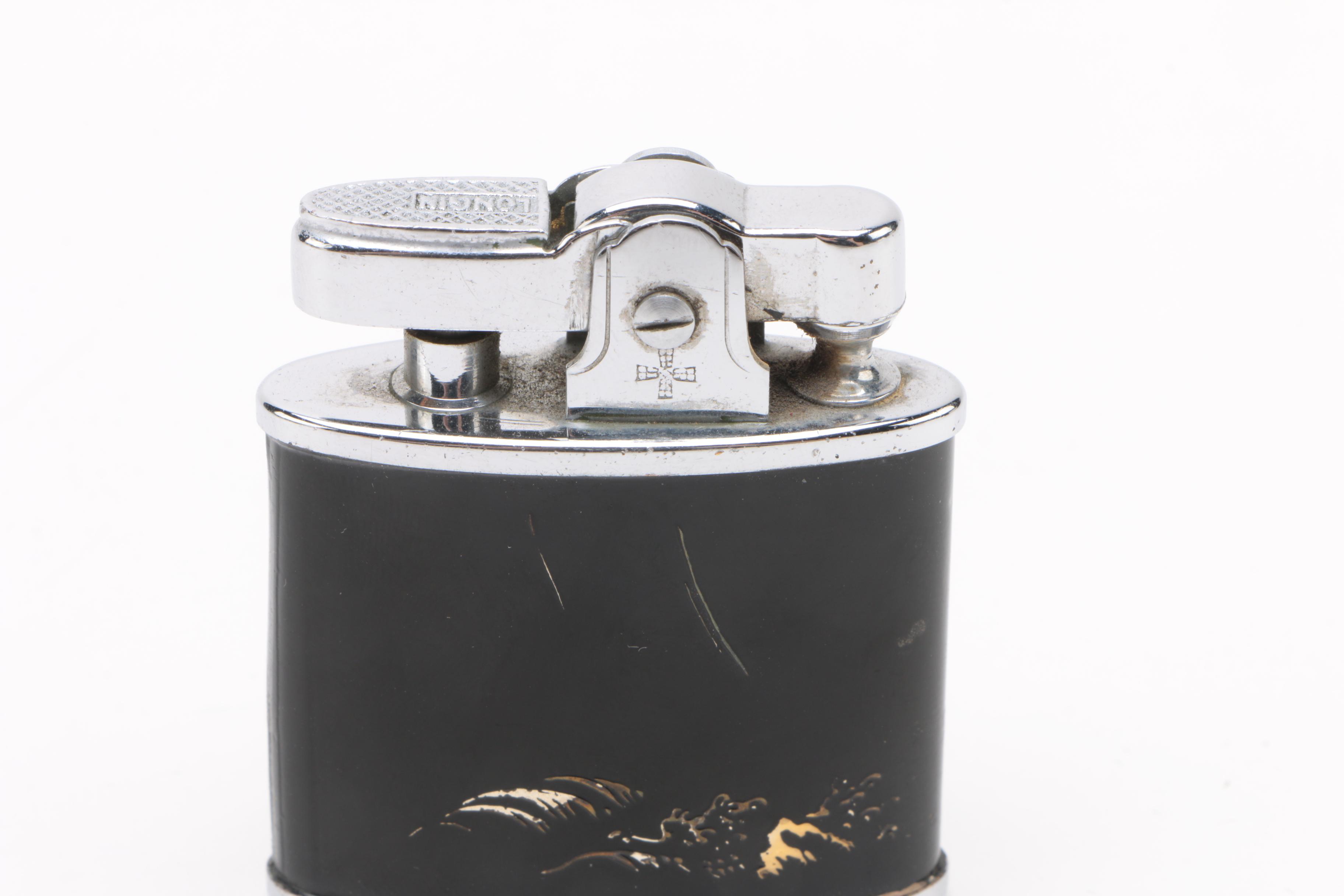 Vintage Longin "Memory of Japan" Lighter and Cigarette Case