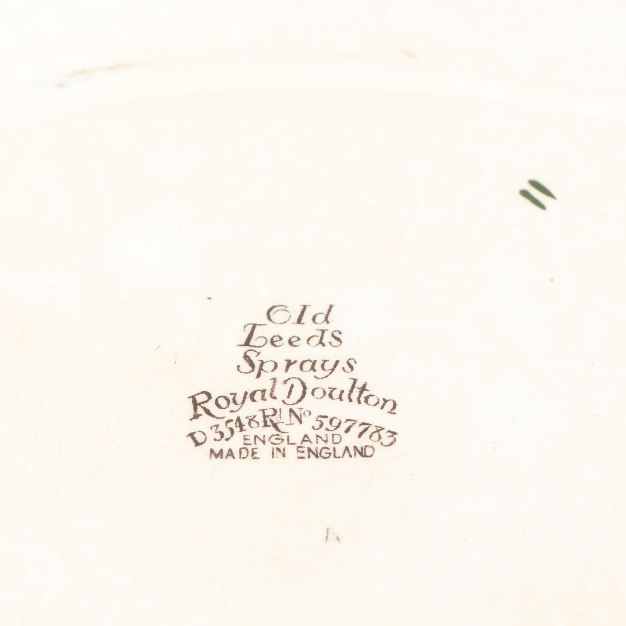 Royal Doulton "Old Leeds Spray" Earthenware Serveware, Circa 1912