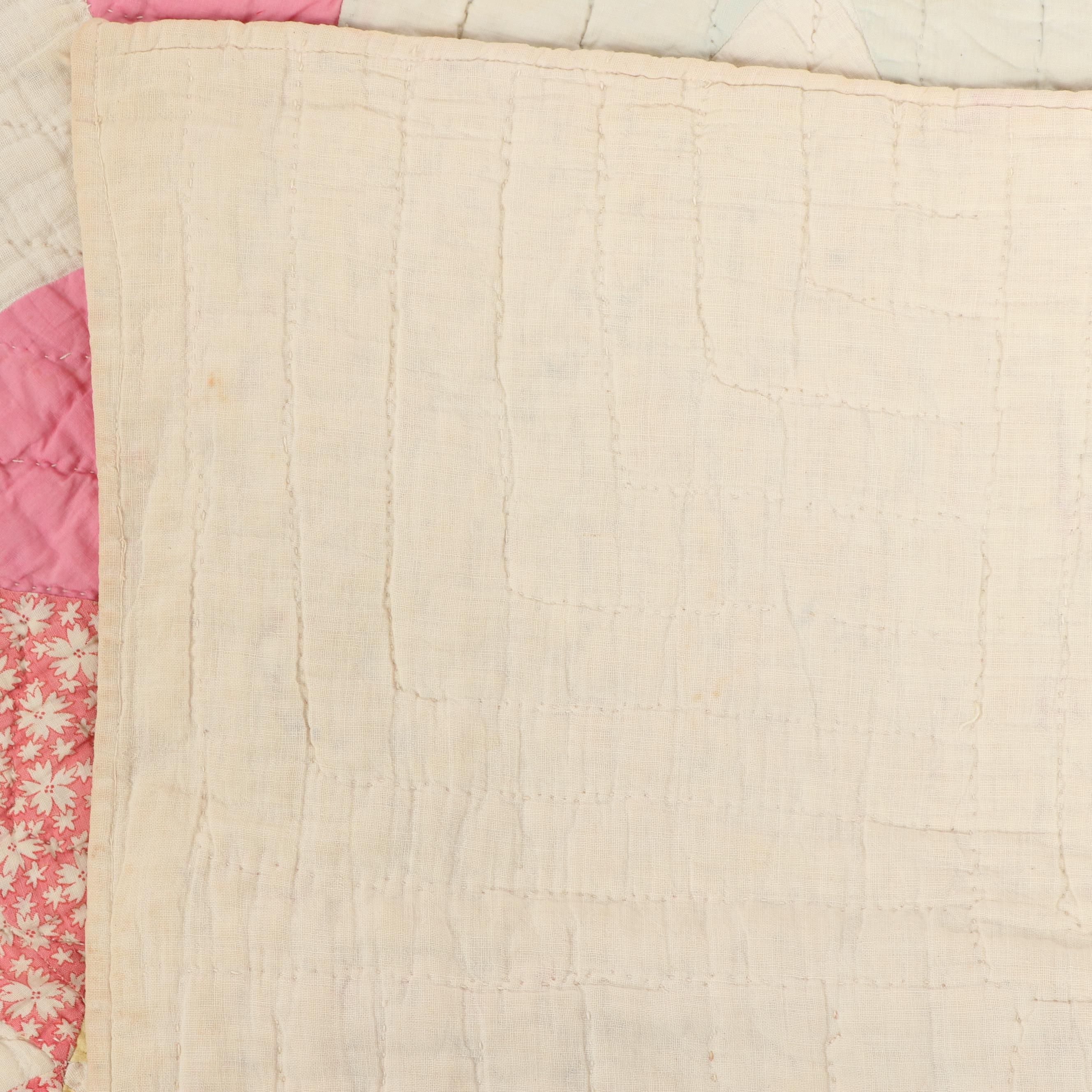 Signed "Circles and Diamonds" Handmade Quilt by Ruth Smith