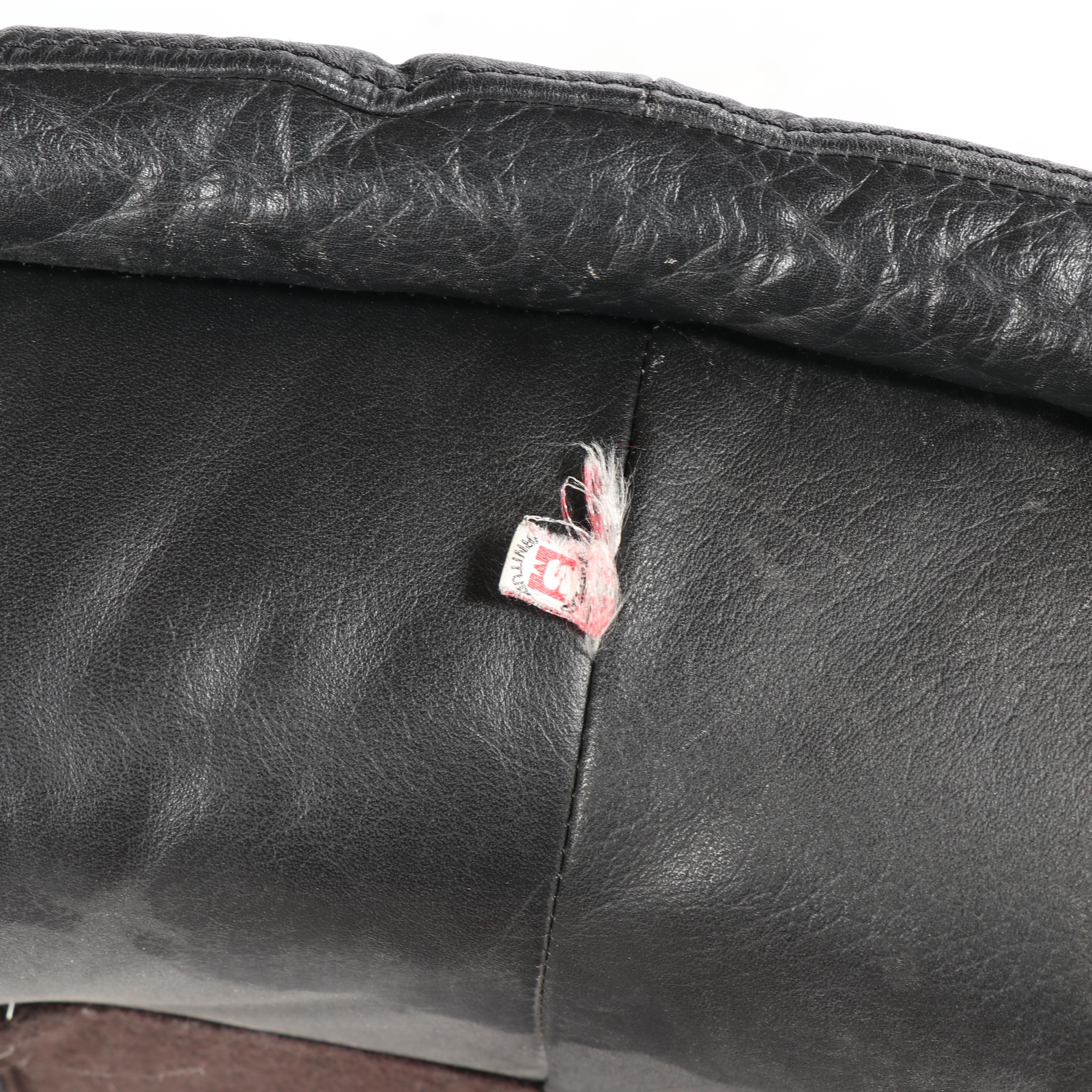 Danish Modern Leather Recliner and Ottoman, 20th Century