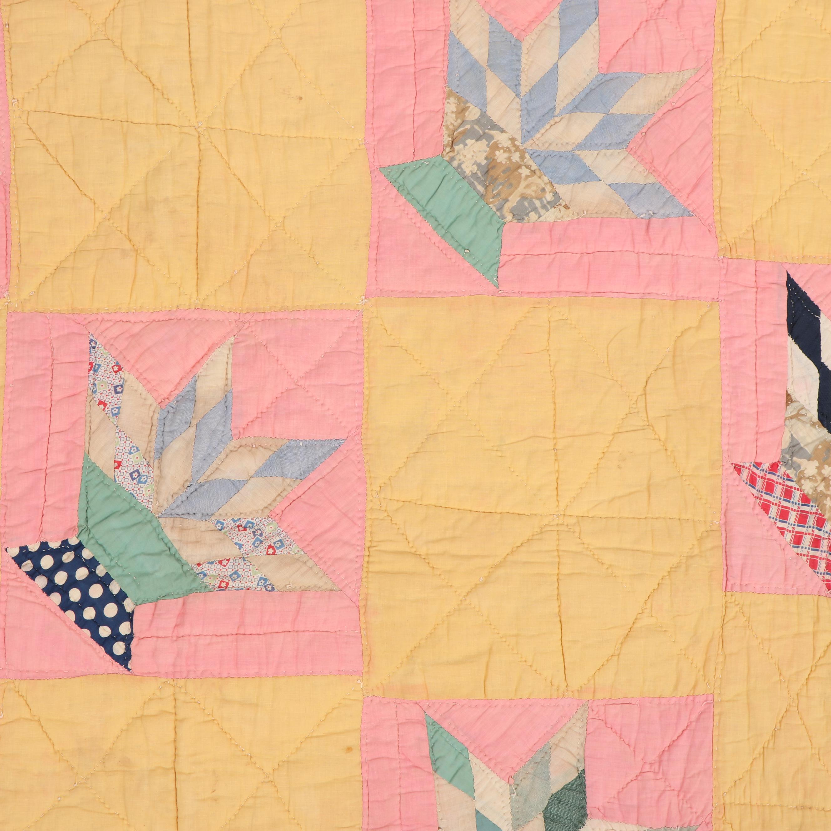 Handmade "Cactus Basket" Quilt