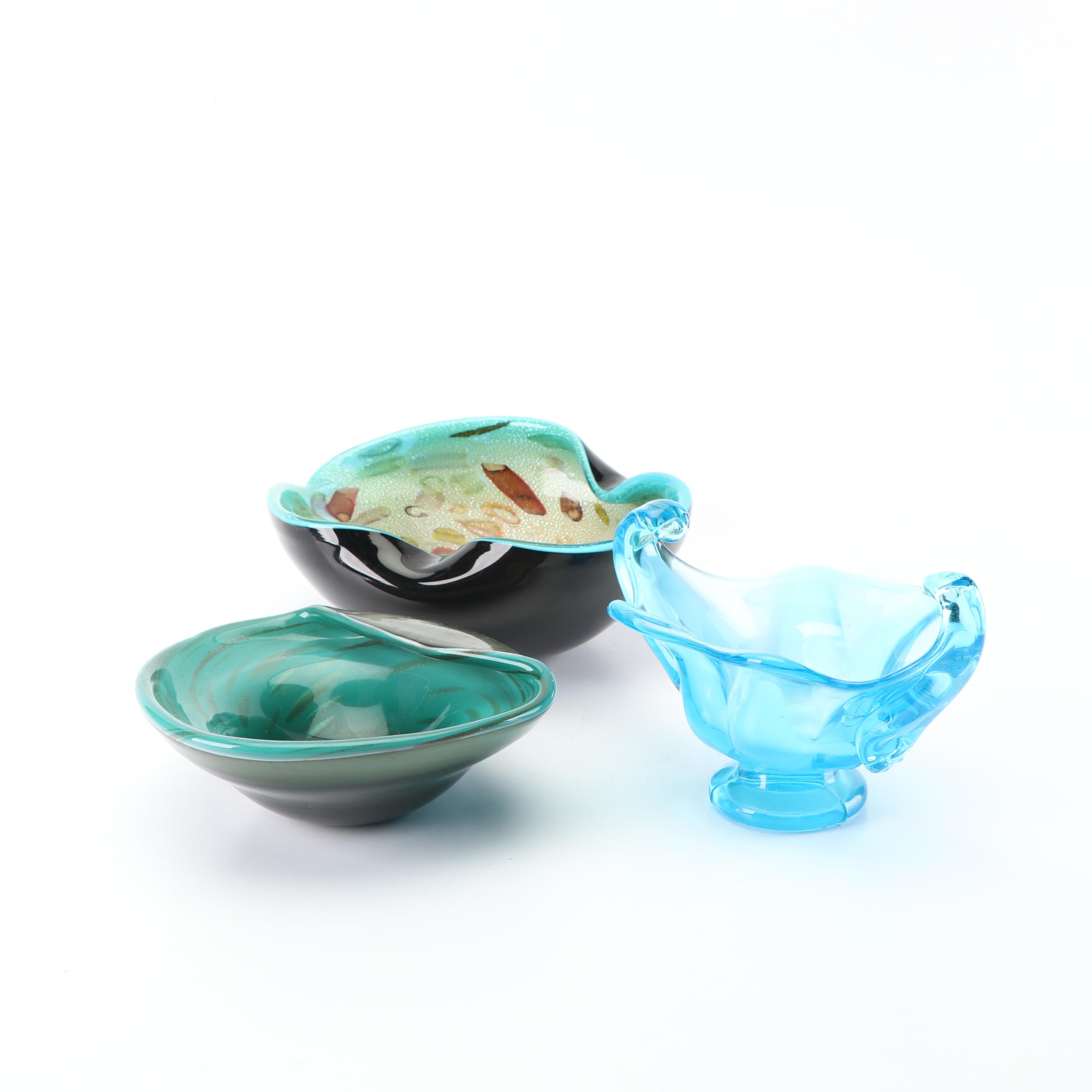 Murano Style Art Glass Bowls