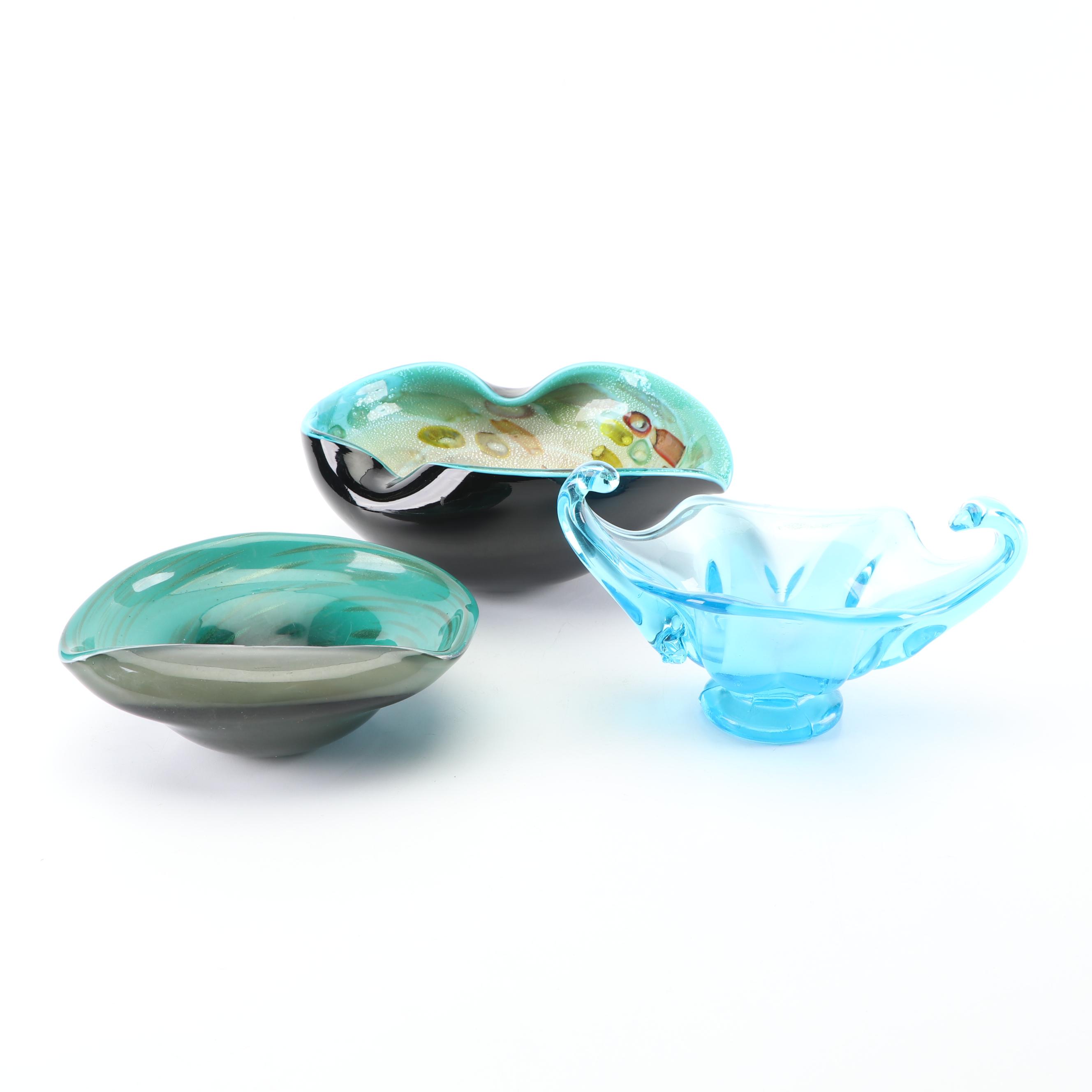 Murano Style Art Glass Bowls