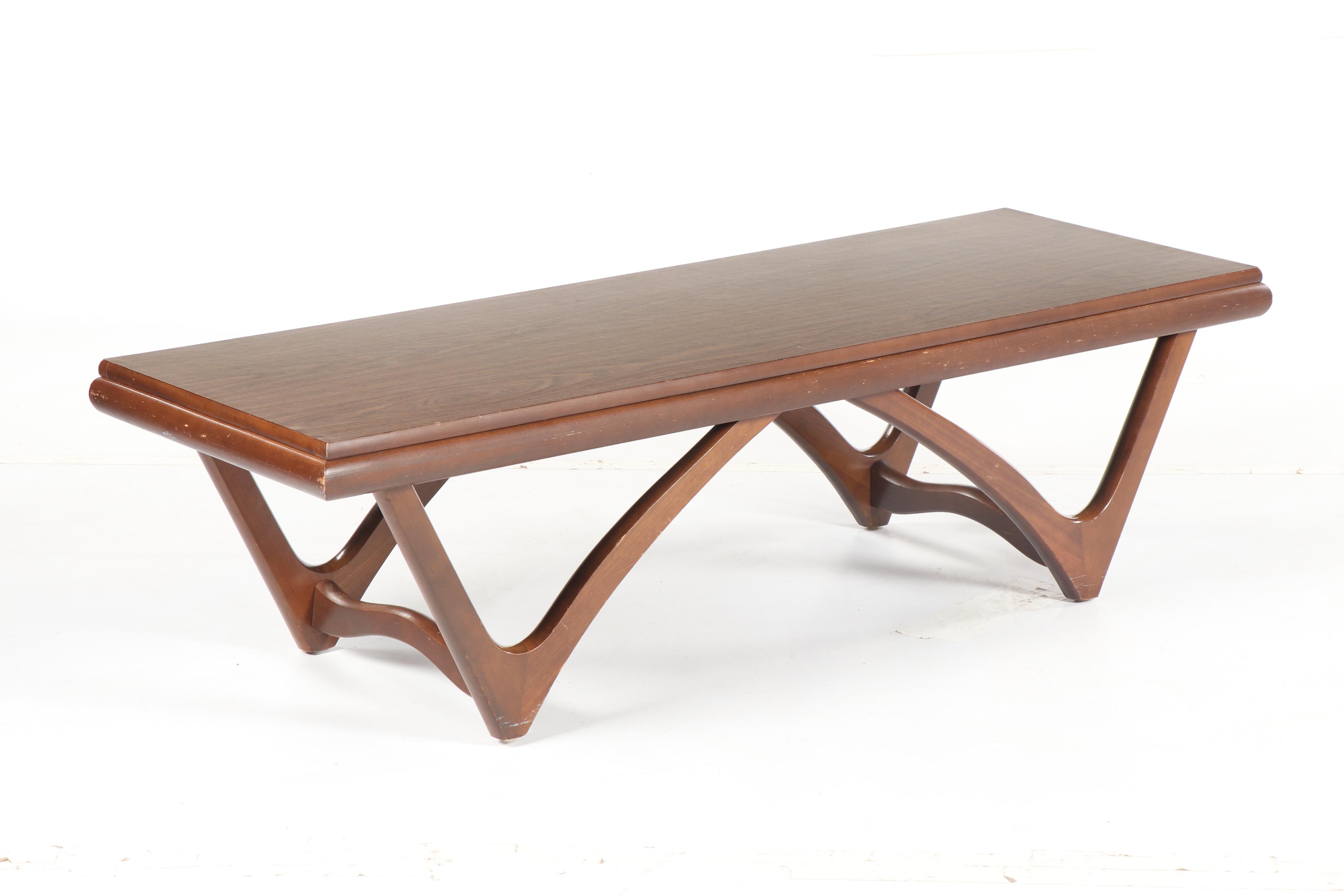 Mid Century Modern Walnut Coffee and End Table Set, Mid-20th Century