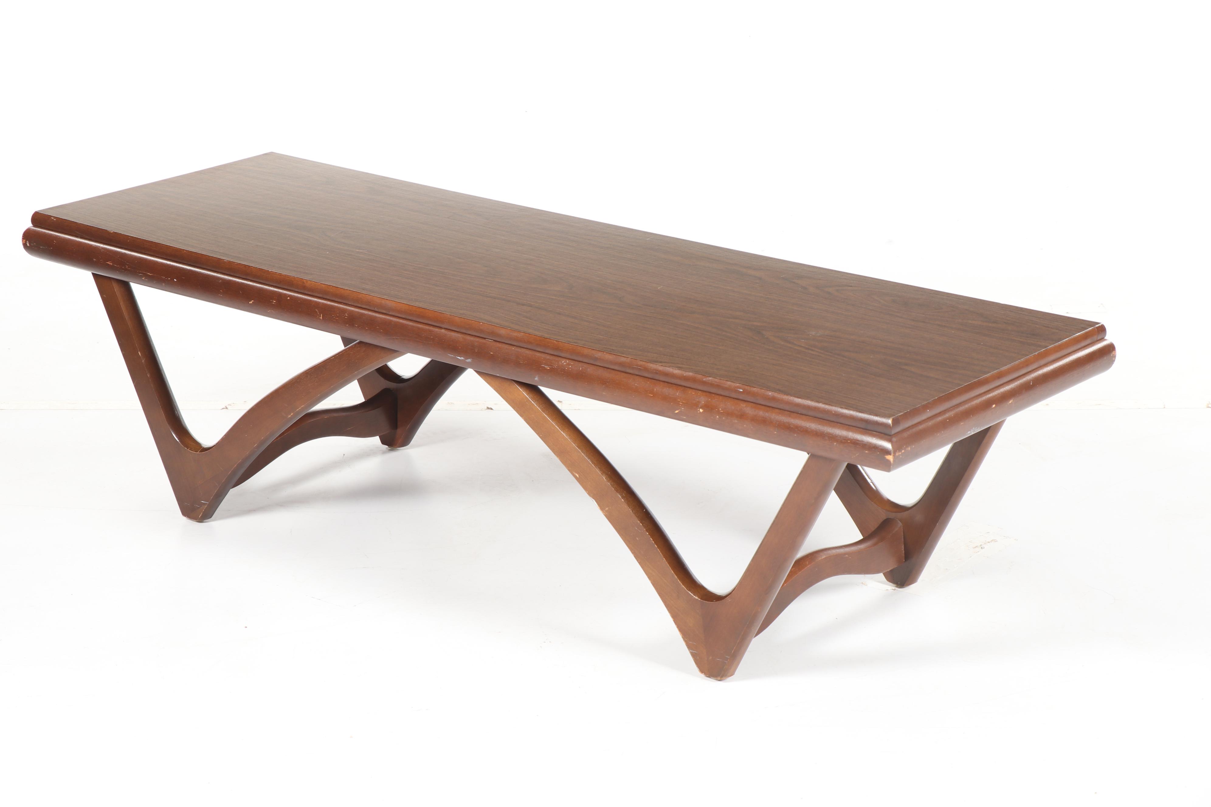 Mid Century Modern Walnut Coffee and End Table Set, Mid-20th Century