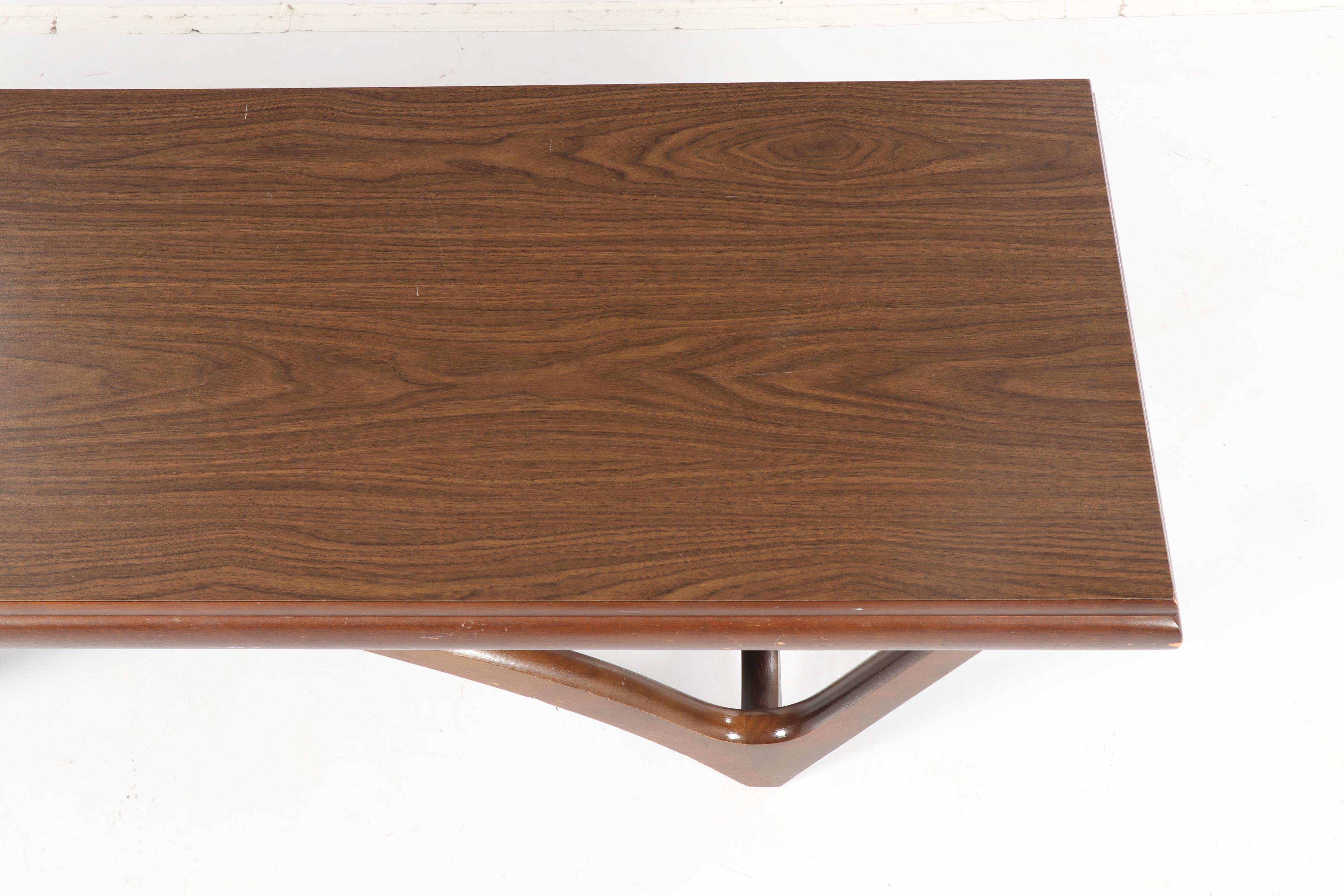 Mid Century Modern Walnut Coffee and End Table Set, Mid-20th Century