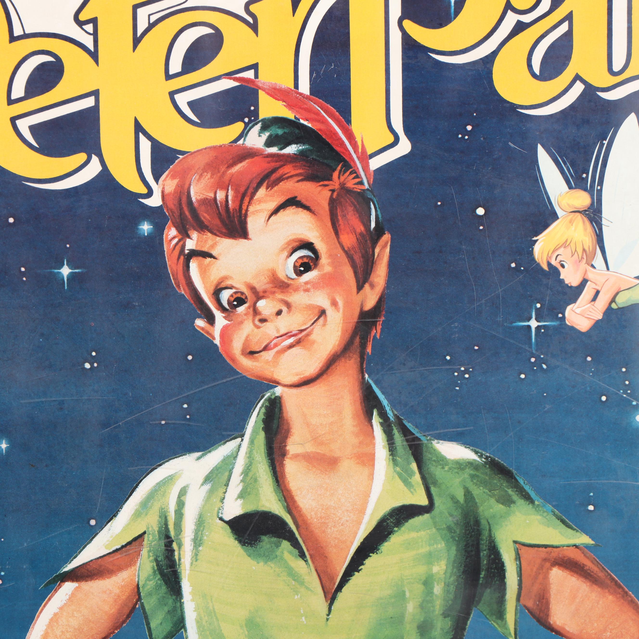 Vintage Walt Disney's "Peter Pan" Offset Lithograph Movie Poster