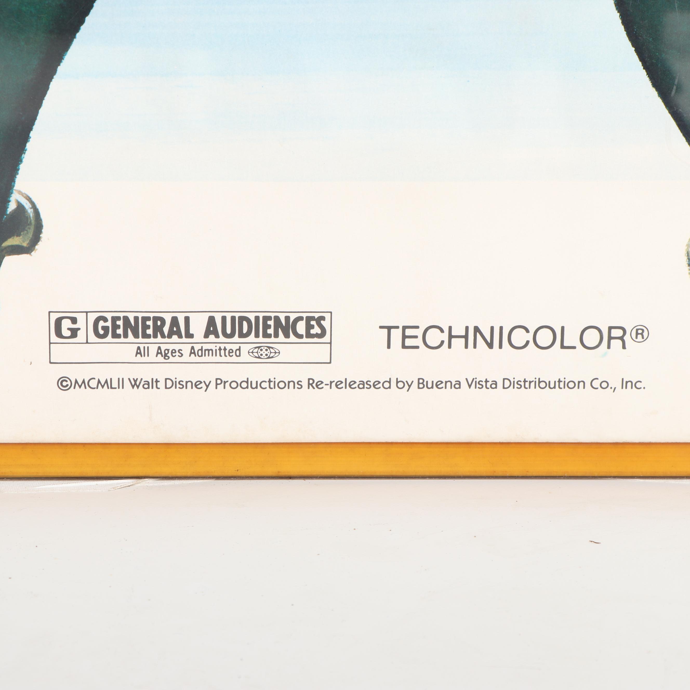 Vintage Walt Disney's "Peter Pan" Offset Lithograph Movie Poster