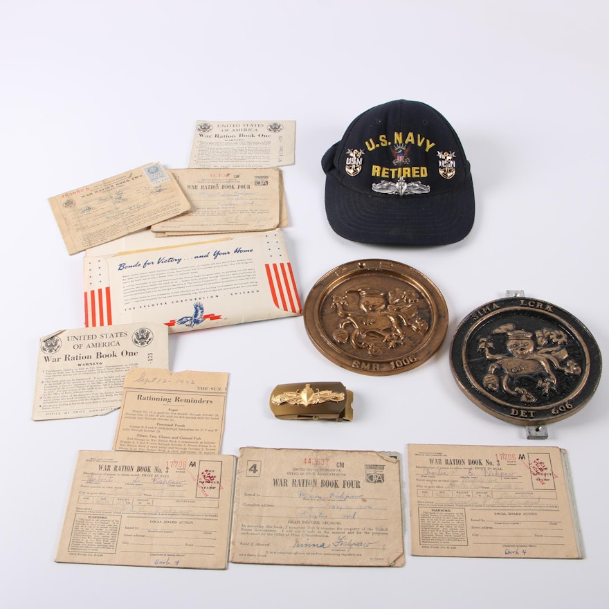 U. S. Navy Memorabilia and WWII Ration Books