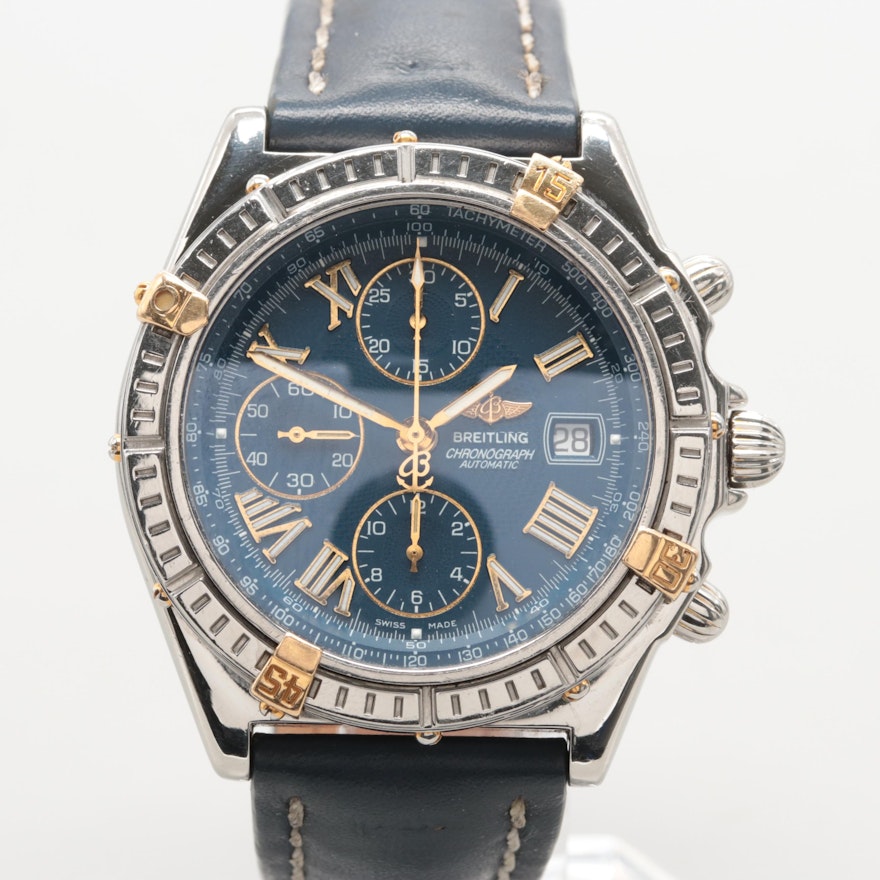 Breitling Crosswind 18K Yellow Gold and Stainless Steel Chronograph Wristwatch