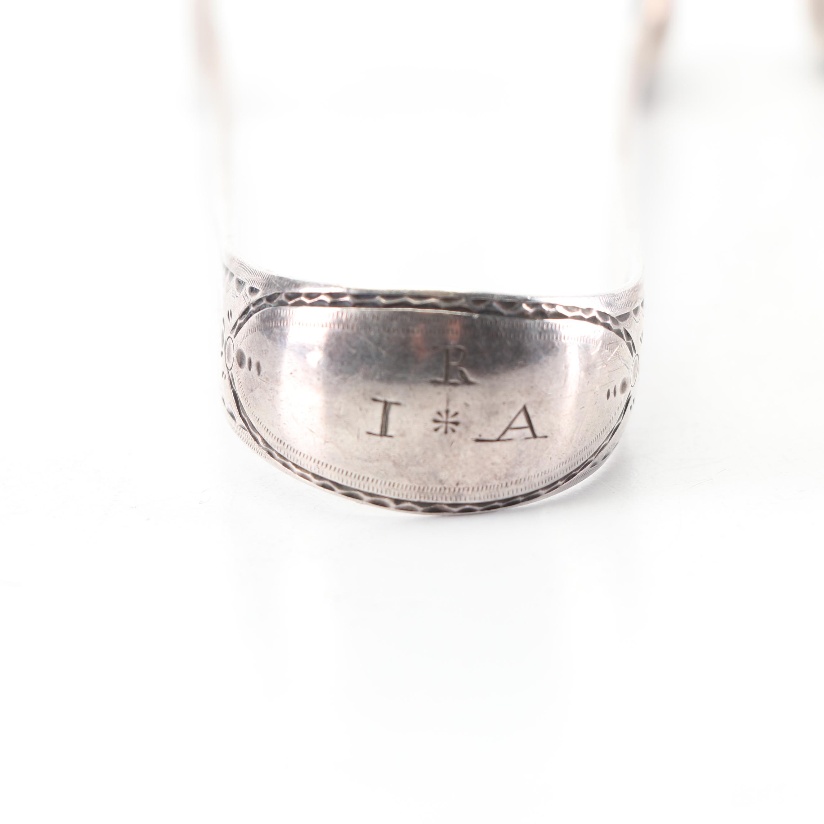 English Sterling Silver Sugar Tongs, Late 18th and 19th Century