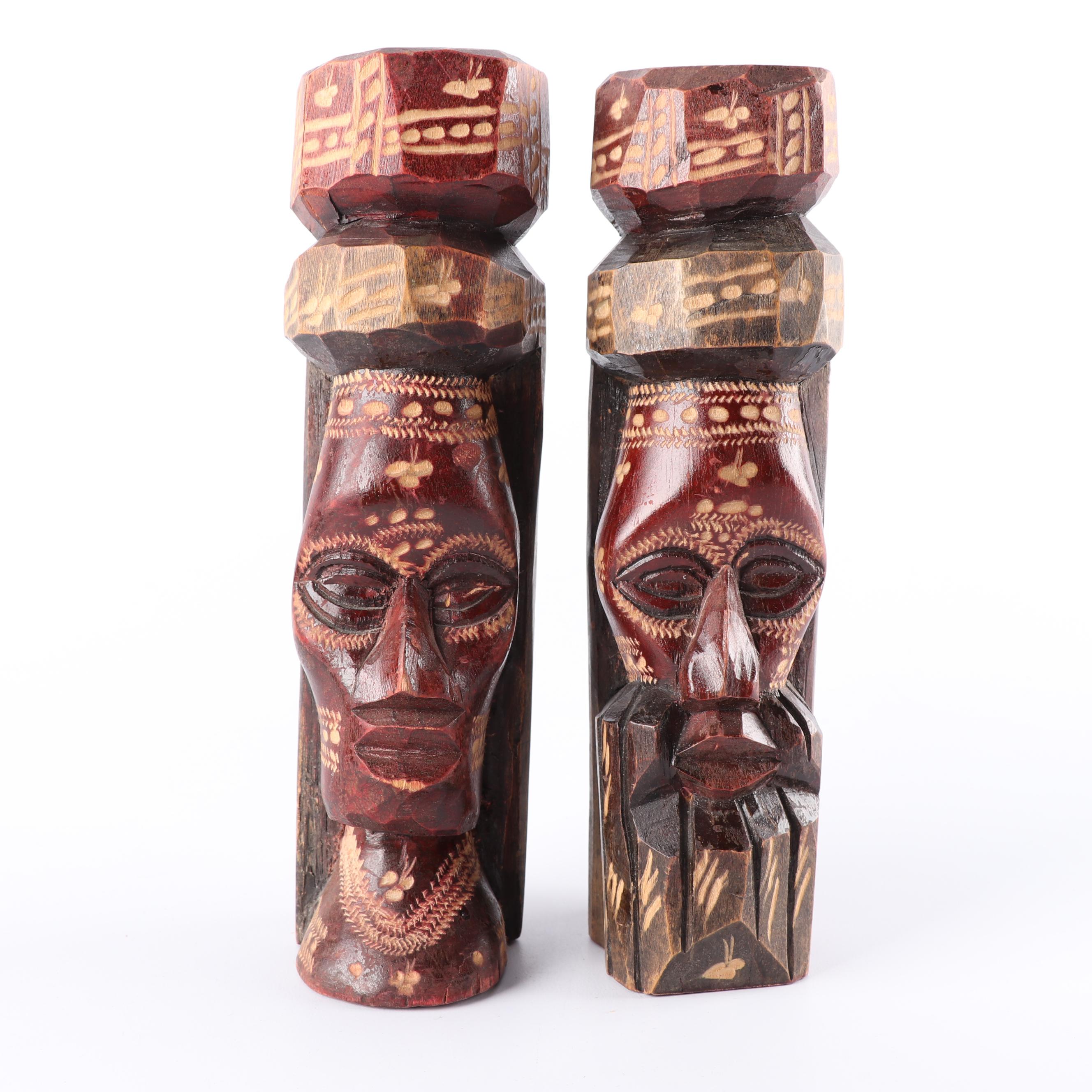Carved Wooden Ethnographic Masks and Figurines